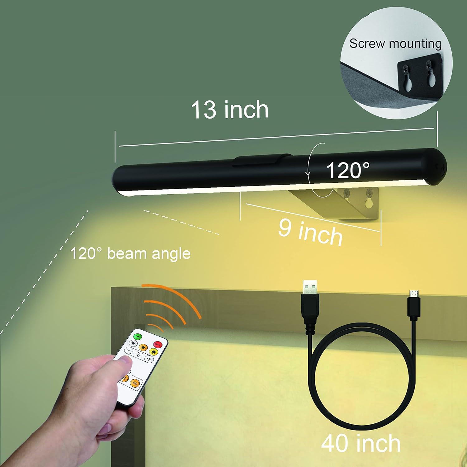 Wireless Picture Lights Rechargeable with 4000mAh Battery,Painting Lights Art Ddisplay Light with Remote Control,3 Lighting and Dimmable,Full Metal Led Accent Light for Picture Dartboard