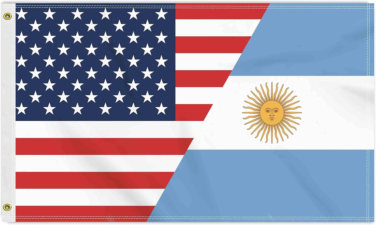 3x5 FT USA Argentina Patriotic Outdoor Flag with Brass Grommets