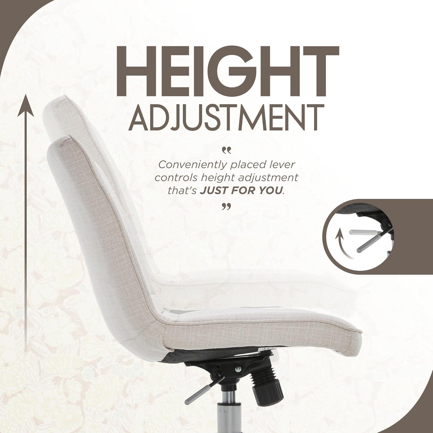 Adelaide Task Chair French Ivory - Adore Decor: Sturdy, Swivel, Adjustable Height, Metal Legs