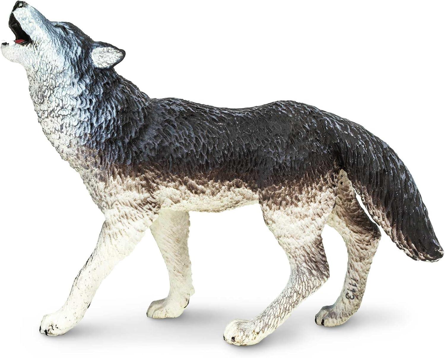 Gray Wolf Hand-Painted 3.75" PVC Figurine Toy