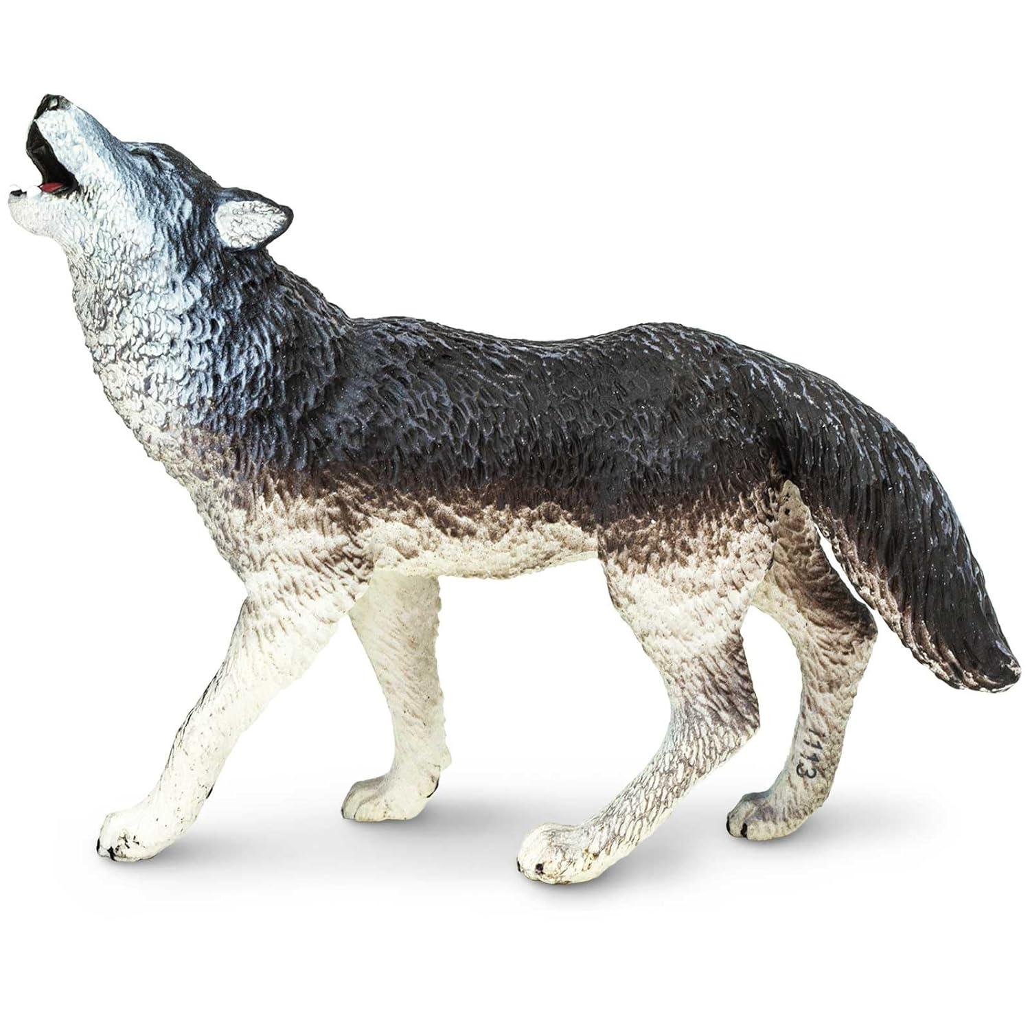 Safari Ltd. Gray Wolf Figurine - Realistic 3.75" Wildlife Figure - Educational Toy for Boys, Girls, and Kids Ages 1+