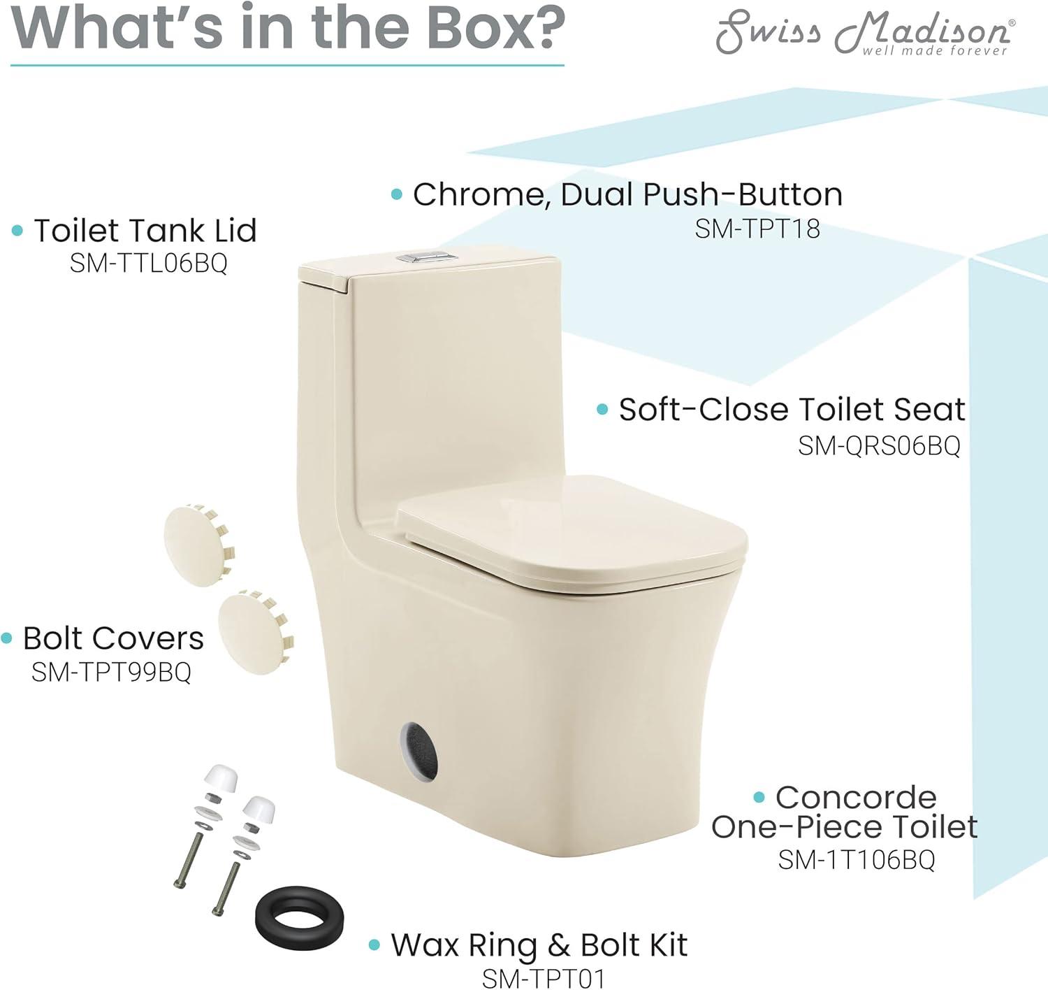 Concorde One-Piece Square Toilet Dual-Flush 1.1/1.6 gpf