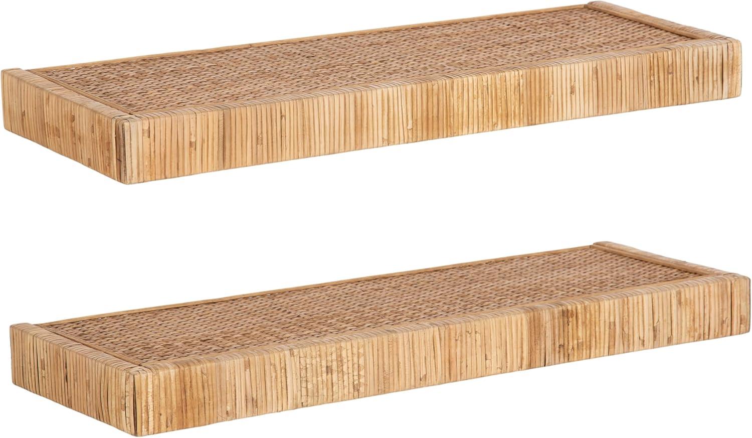 Kate and Laurel Rahmati Two-Piece Rattan Shelf Set