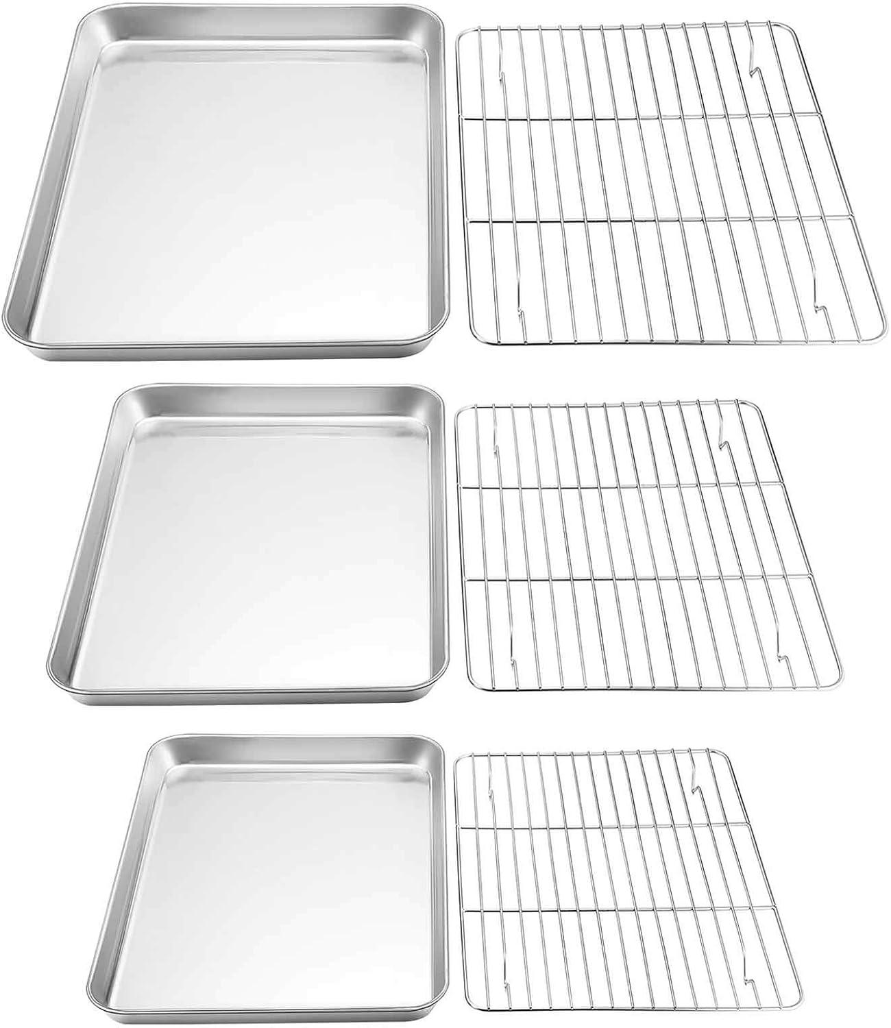 Stainless Steel Baking Sheet and Rack Set, 6 Pieces