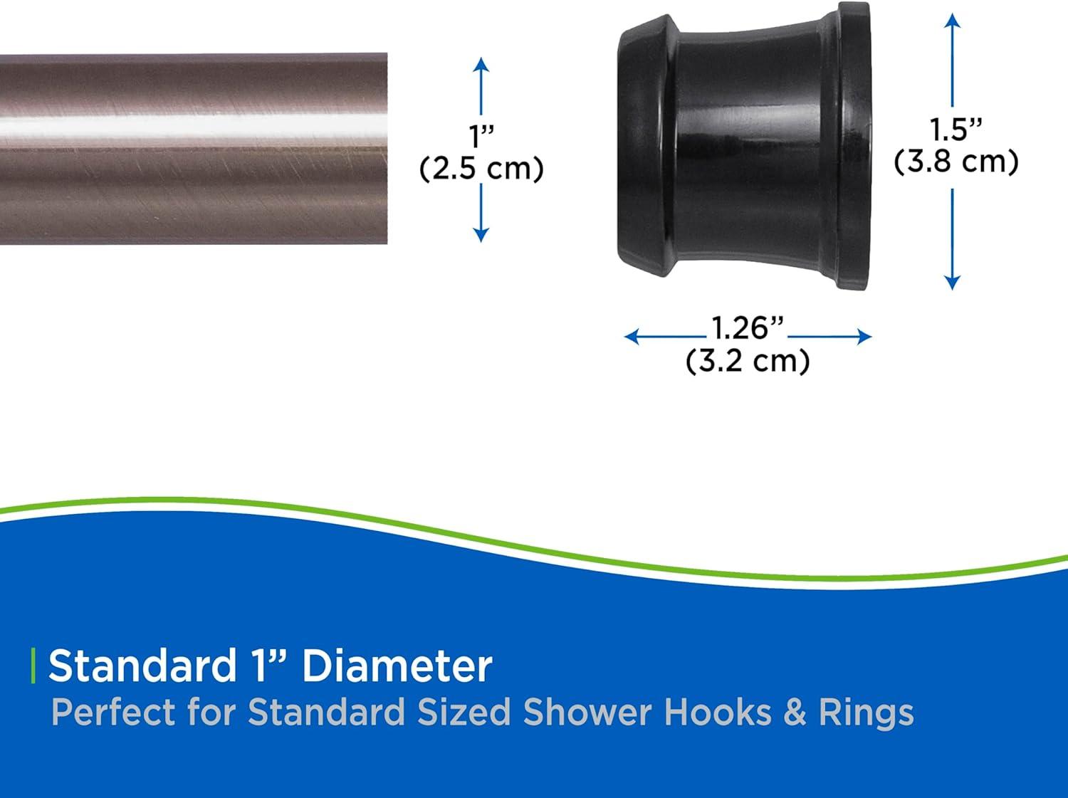 Kenney® Twist & Fit™ No Tools Rust-Proof Painted Aluminum Straight Tension Shower Curtain Rod, 42-72", Matte Oil Rubbed Bronze