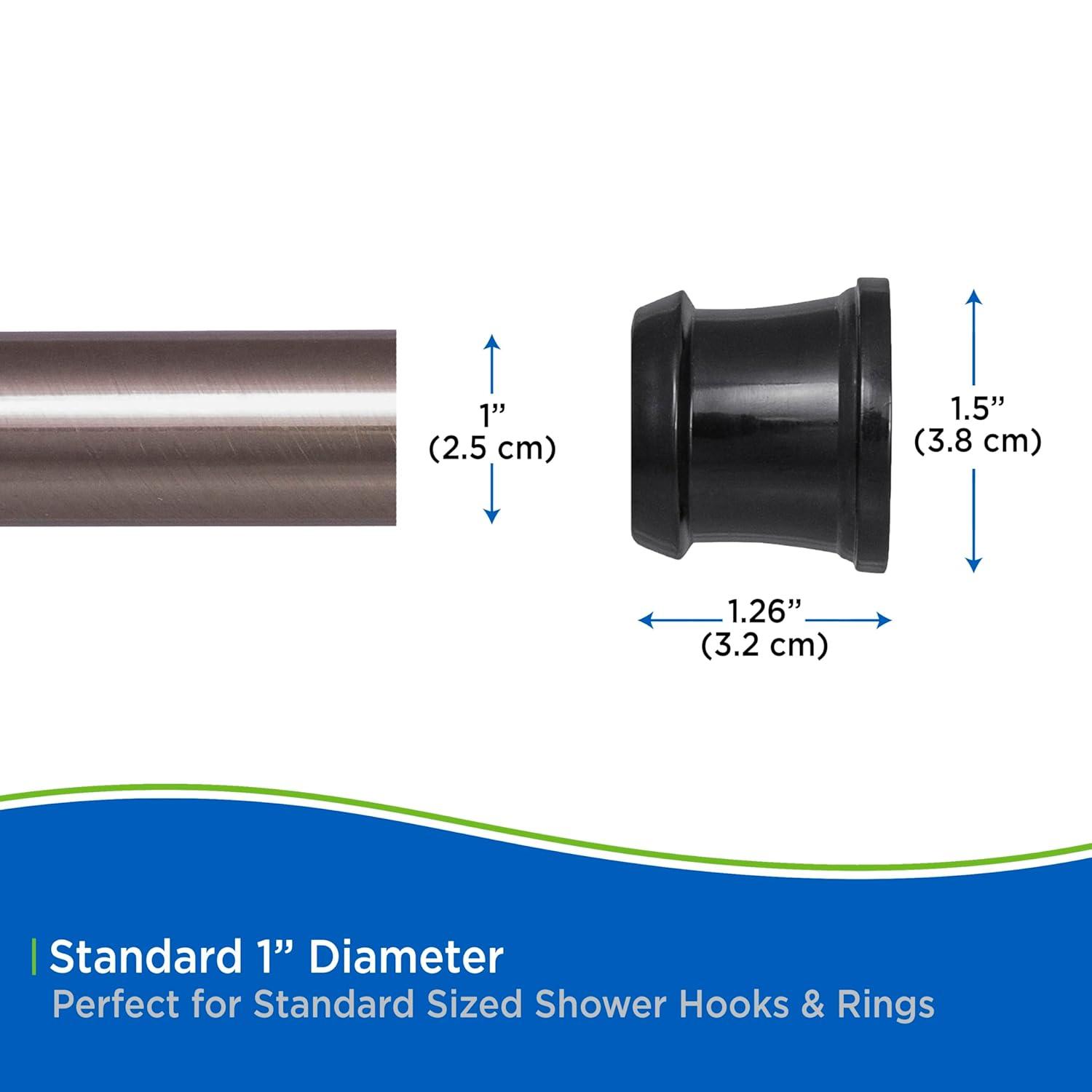 Kenney® Twist & Fit™ No Tools Rust-Proof Painted Aluminum Straight Tension Shower Curtain Rod, 42-72", Matte Oil Rubbed Bronze