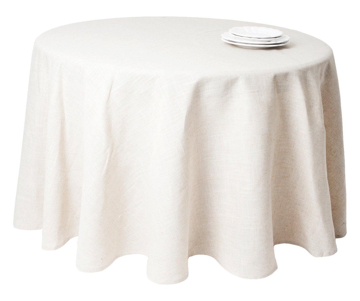 Saro Lifestyle Natural Toscana Tablecloth, Natural, 132" Round