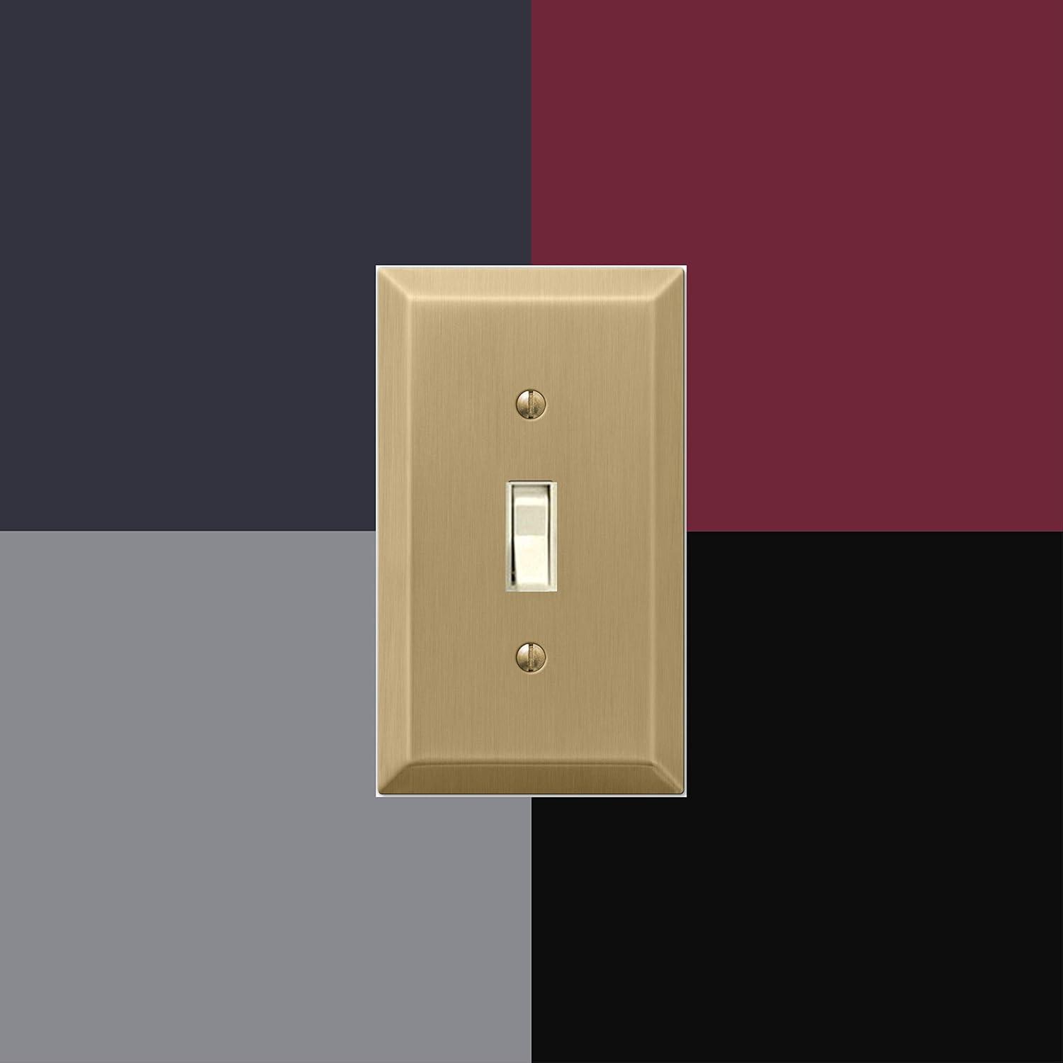 Amerelle Century Satin Brass Brass 2 gang Stamped Steel Toggle Wall Plate 1 pk