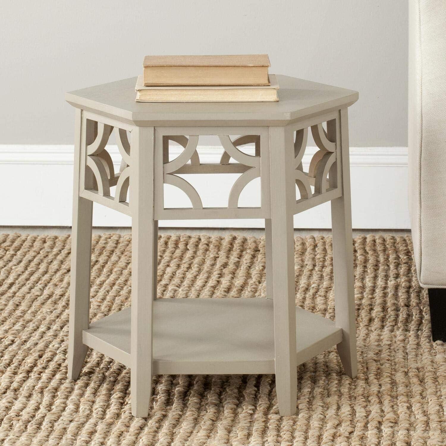 Connor Transitional Bayur Wood Hexagon End Table in Light Brown