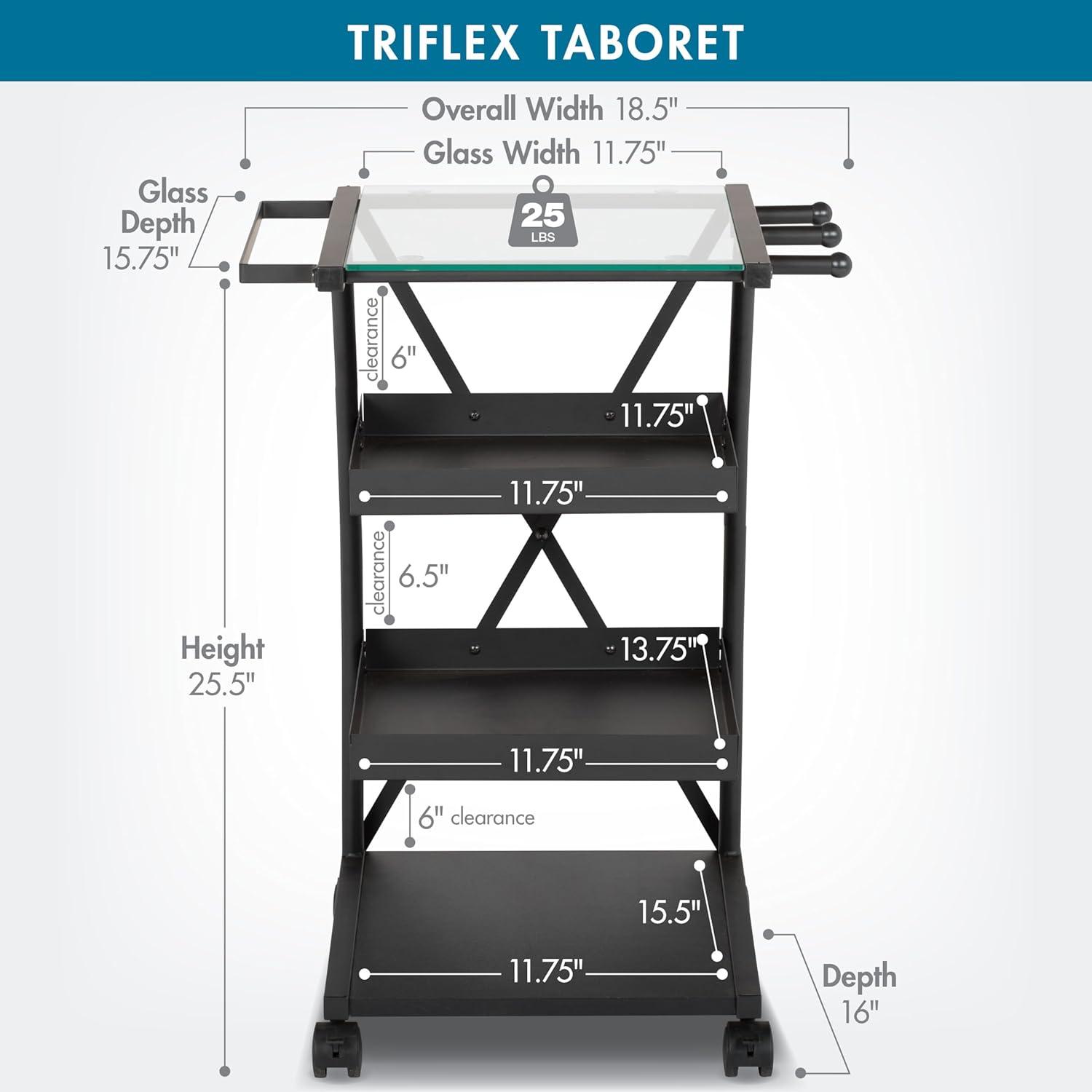 Studio Designs Carrito Organizador de 4 Niveles de Metal Triflex Negro