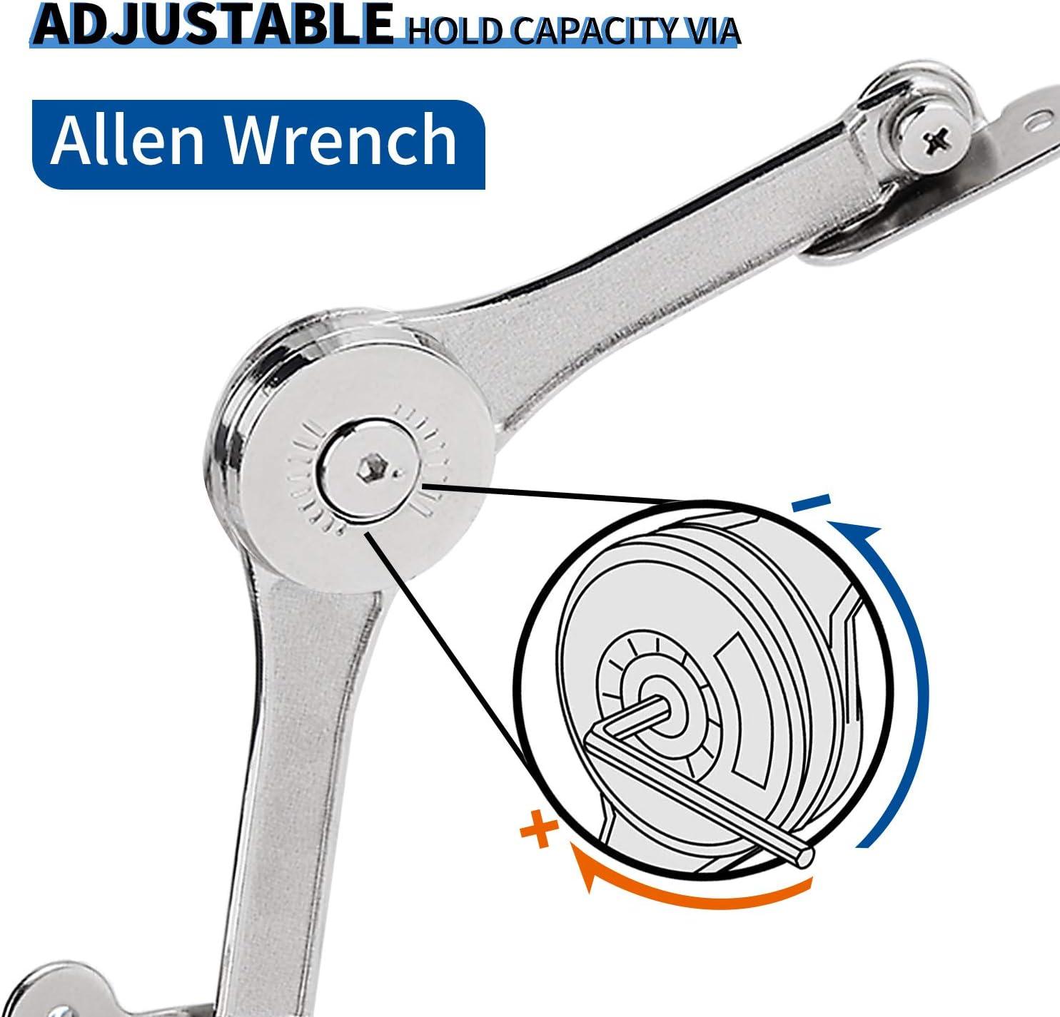 Heavy Duty Hinge Lid Support Soft Close Folding Lid Stay Hinge for Cabinet Kitchen Wardrobe Toy Chamber 2pcs