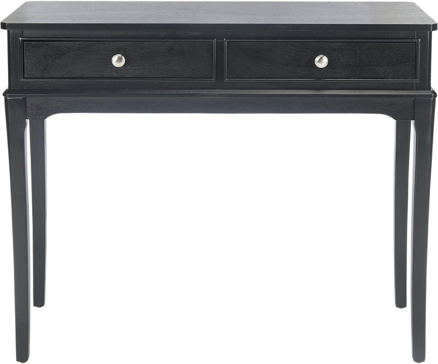 Opal 39'' Rich Black Wood and Metal Console Table with Storage