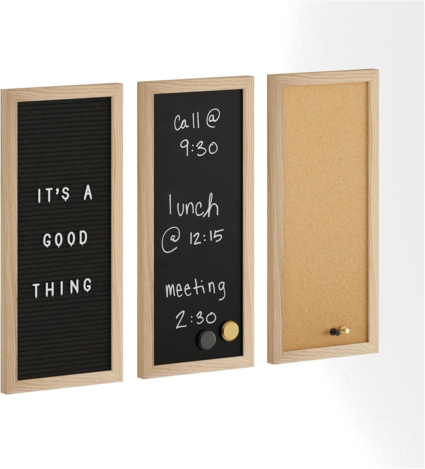 Martha Stewart Thomas Martha Stewart Cork Board, Chalk Board, Letter Board Set with Included Push Pins, Magnets, Liquid Chalk