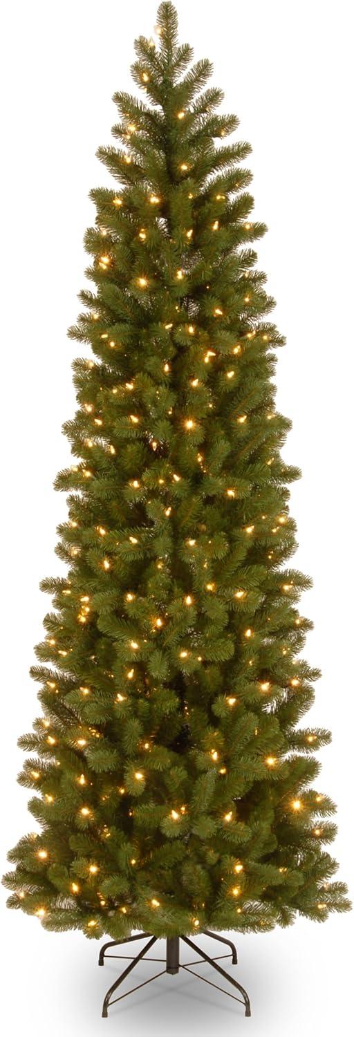 Prelit Slim Downswept Douglas Fir Artificial Christmas Tree Dual Color Lights - National Tree Company