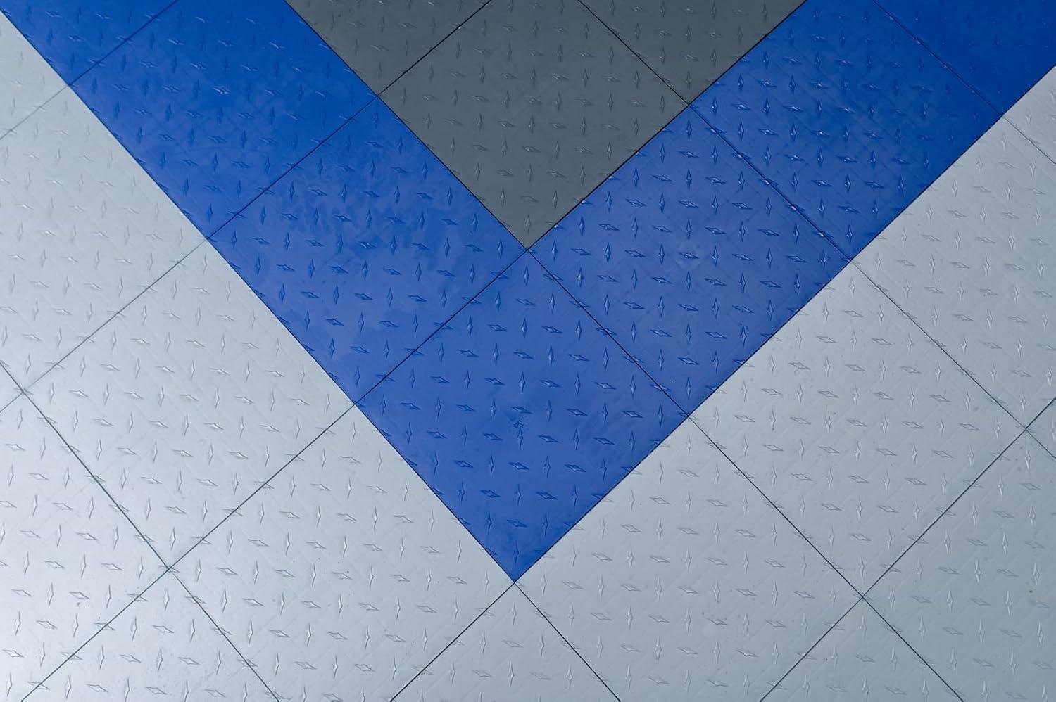 Speedway Diamond Interlocking Garage Floor Tiles 12 x 12-Inch, Blue, 50 Piece Set