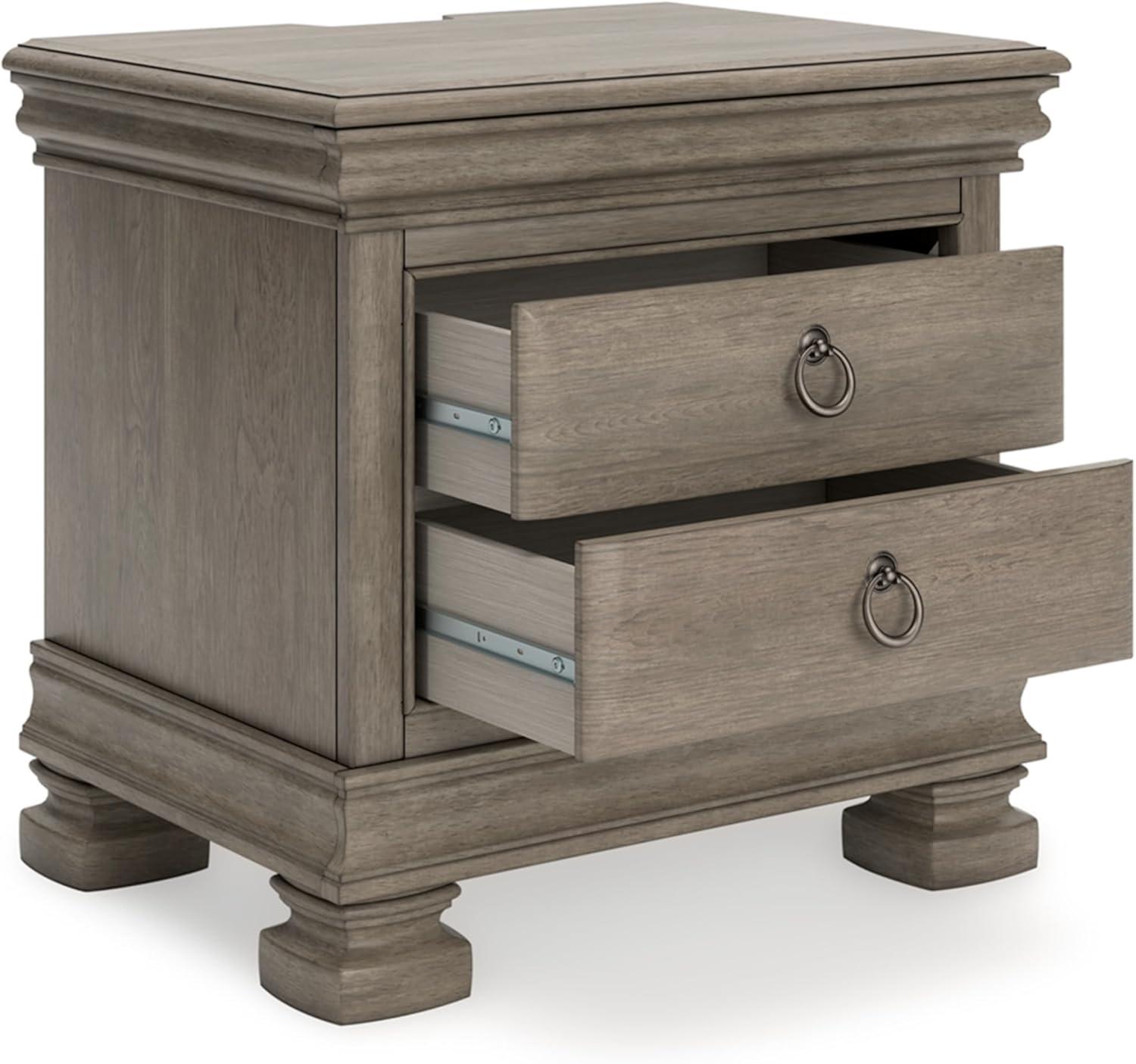 Lexorne 3 Drawer Nightstand in Gray