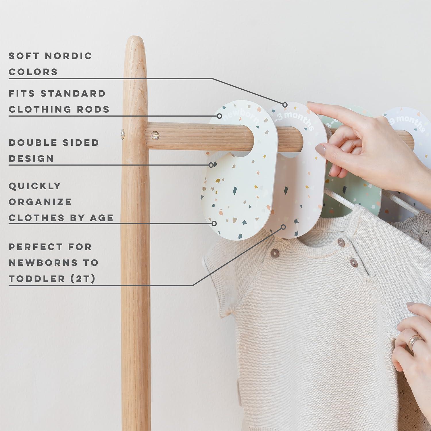 3 Sprouts 3 Sprouts Baby Closet Dividers (Newborn To 24 Months) – Pack Of 8 - Terrazzo (Set of 8)