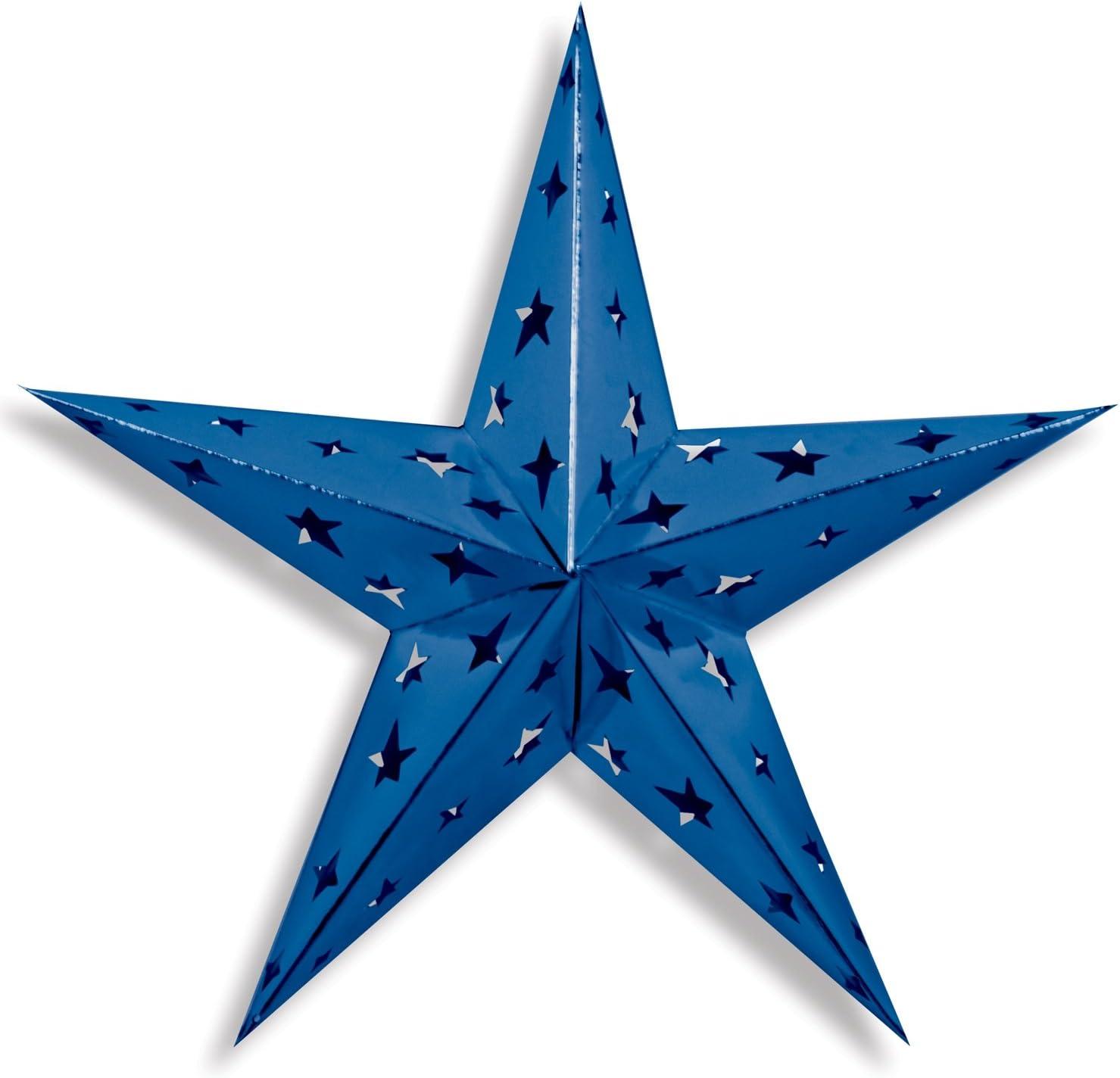 Beistle Blue Dimensional Large Foil Star Decoration-1 Pc, 24-Inch