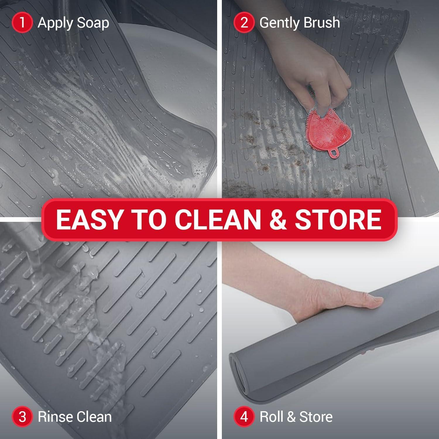 Stove Top Covers for Electric Stove by Linda's Essentials (30 x 21 Inch) - Silicone Mat for Glass Cooktop, Heat-Resistant Cover Protector, Electric Cooktop Mat with Anti-Slip Backing (Grey)