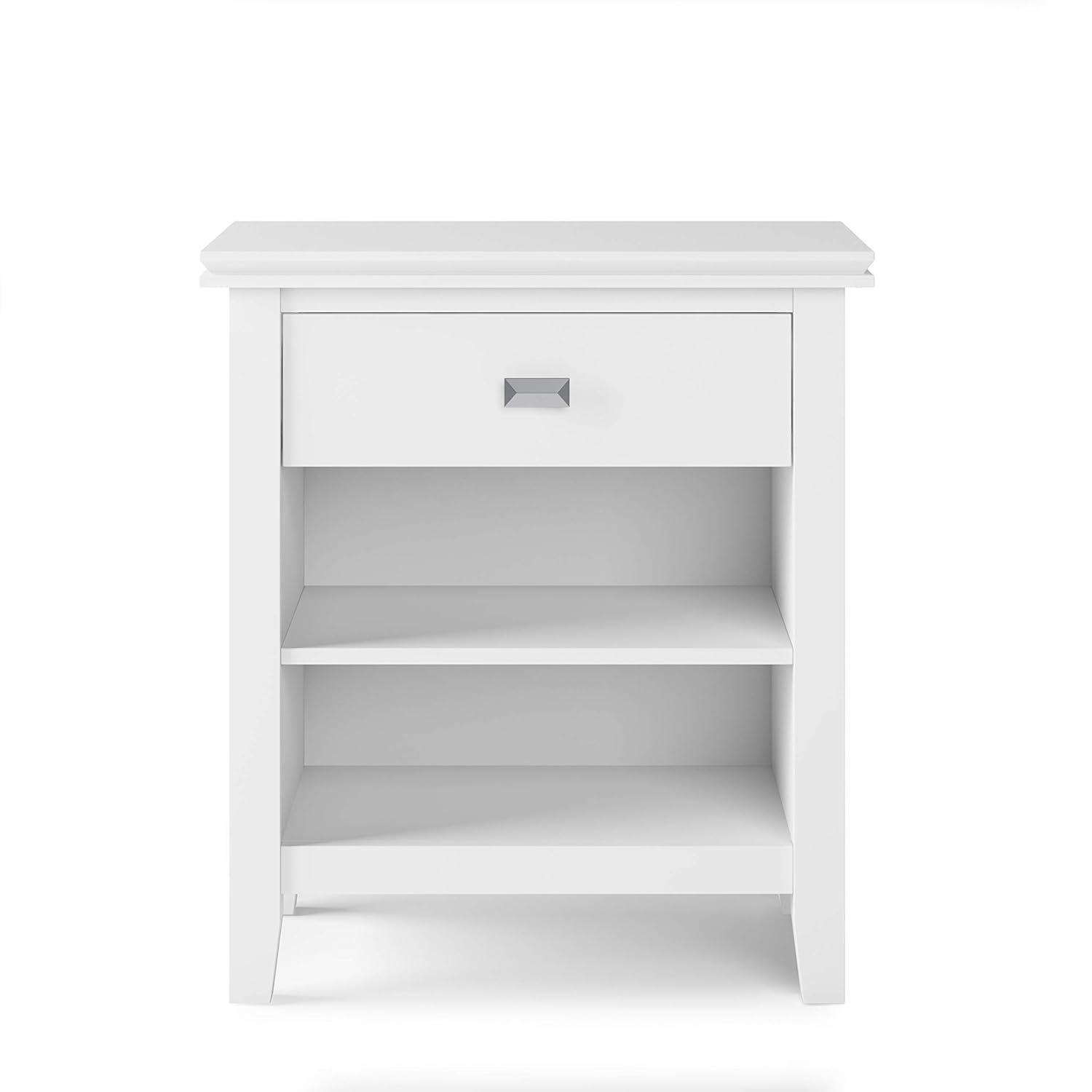 Simpli Home Artisan 24"W Solid Wood Nightstand with Drawer and Shelves