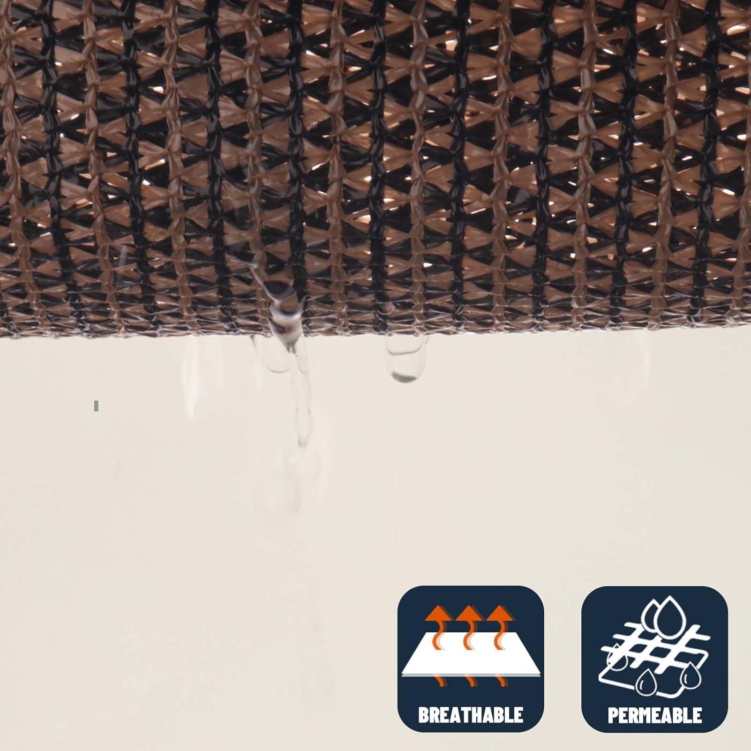 SUNNY GUARD Sun Shade Sail 10/12/16.5/20FT Triangle UV Block Sunshade Canopy for Outdoor, 16.5'x16.5'x16.5' Cream