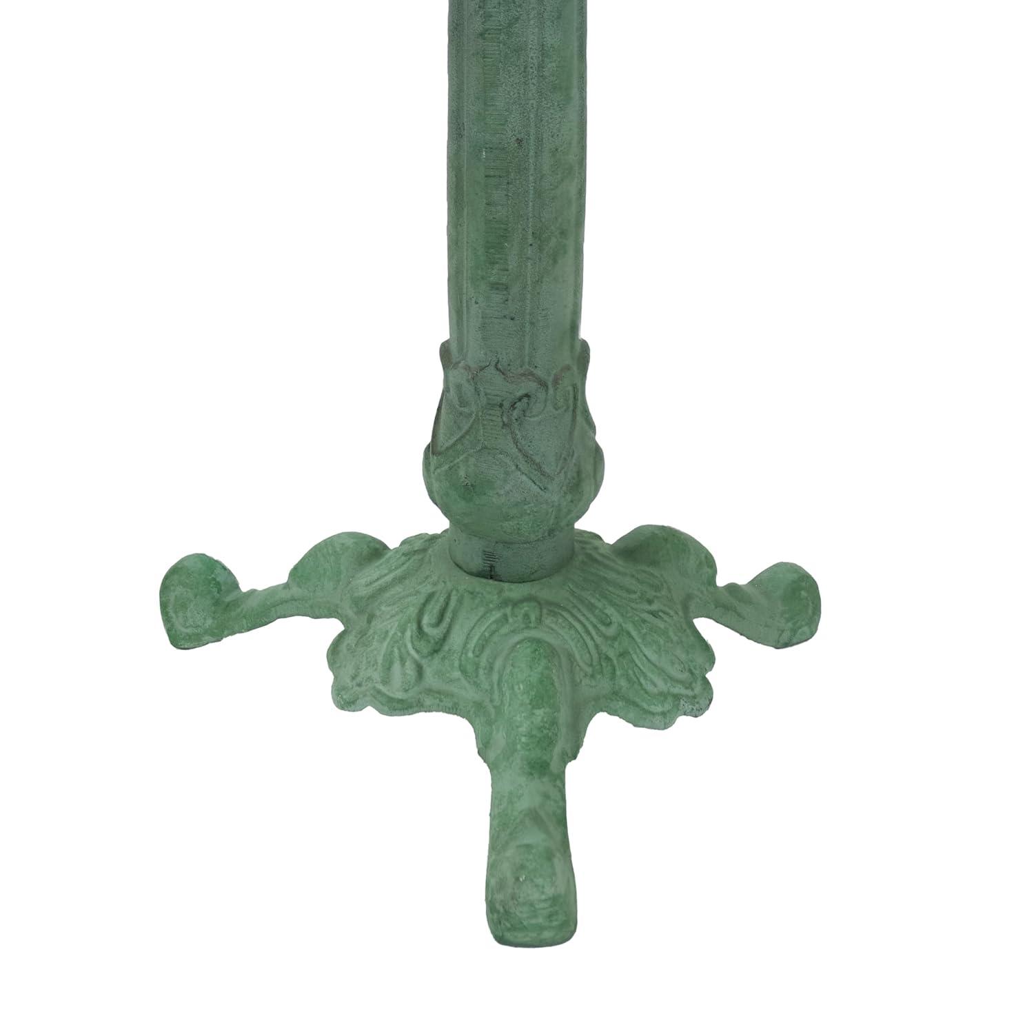 SunnyDaze Decor Autumnal Leaf Freestanding Cast Aluminum Outdoor Bird Bath - Green Patina