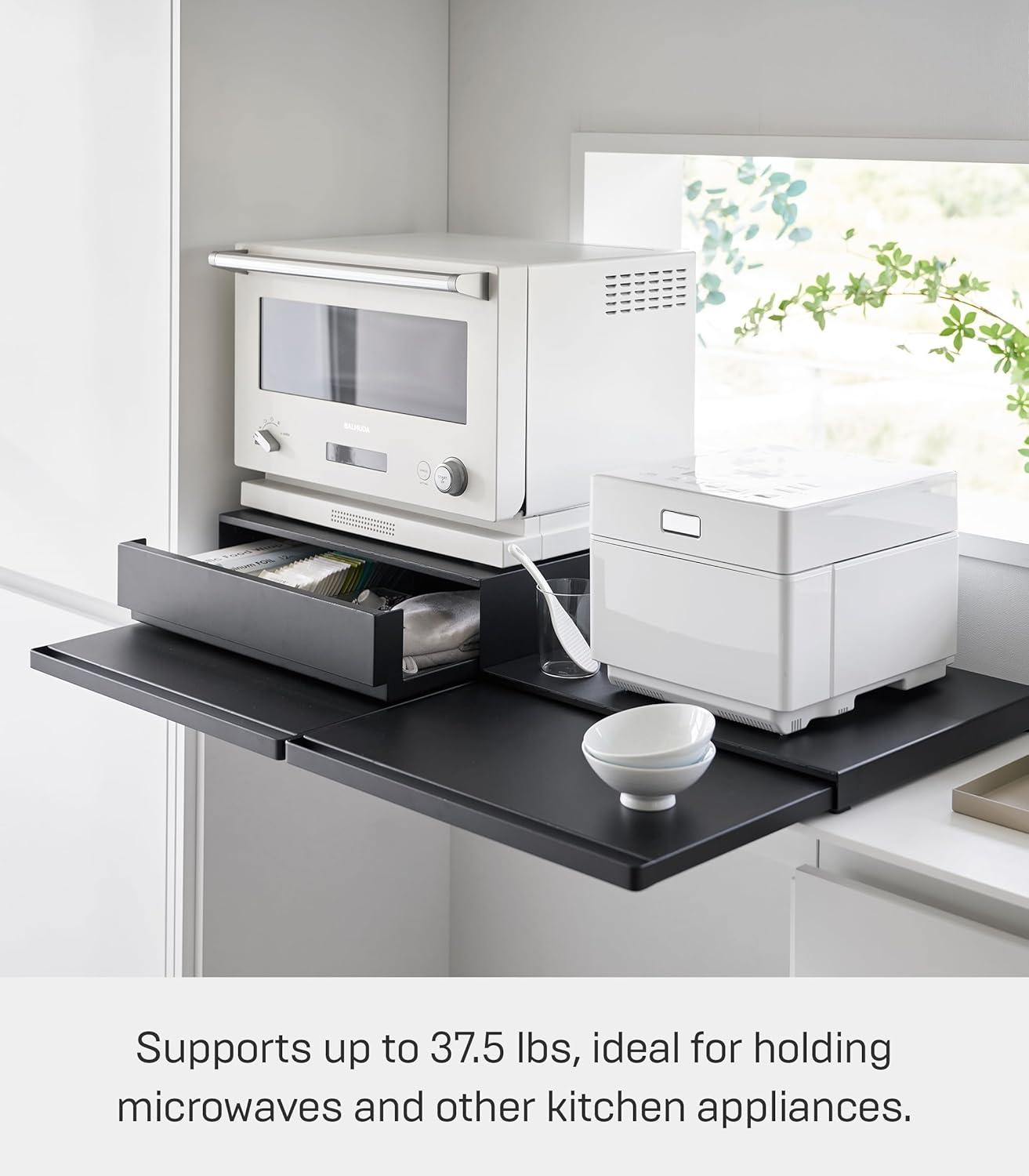 Yamazaki Home Yamazaki Home Countertop Drawer With Pull-Out Shelf, Steel, Holds 37 Lbs