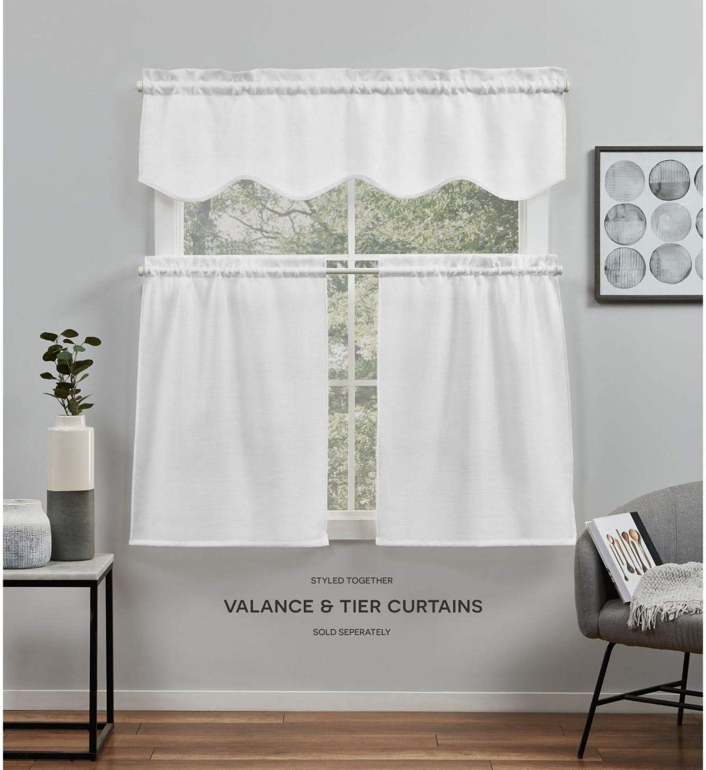 Amalgamated Textiles Exclusive Home Loha Light Filtering Rod Pocket Scalloped Valance