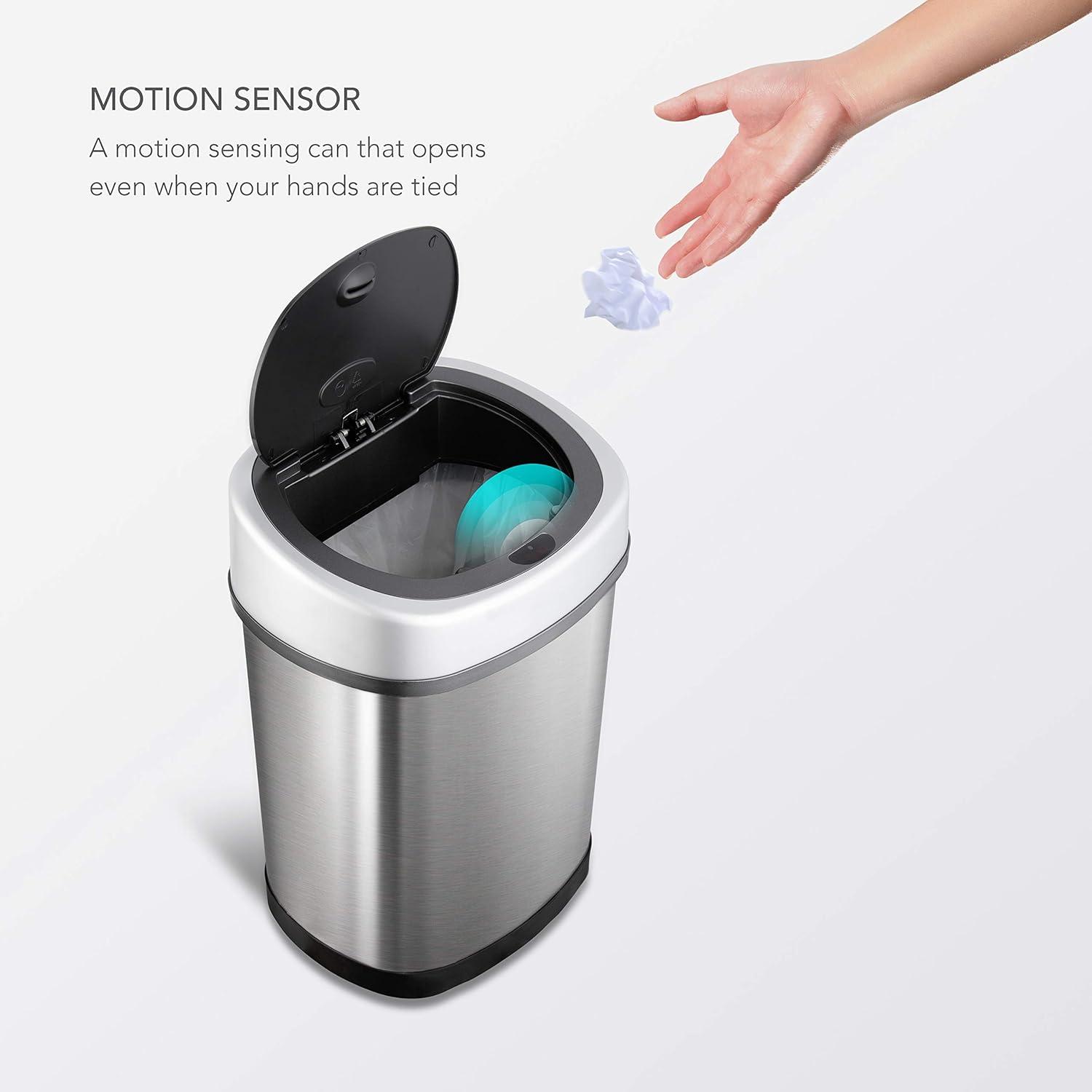 Stainless Steel Touchless Trash Can Set with Infrared Sensor