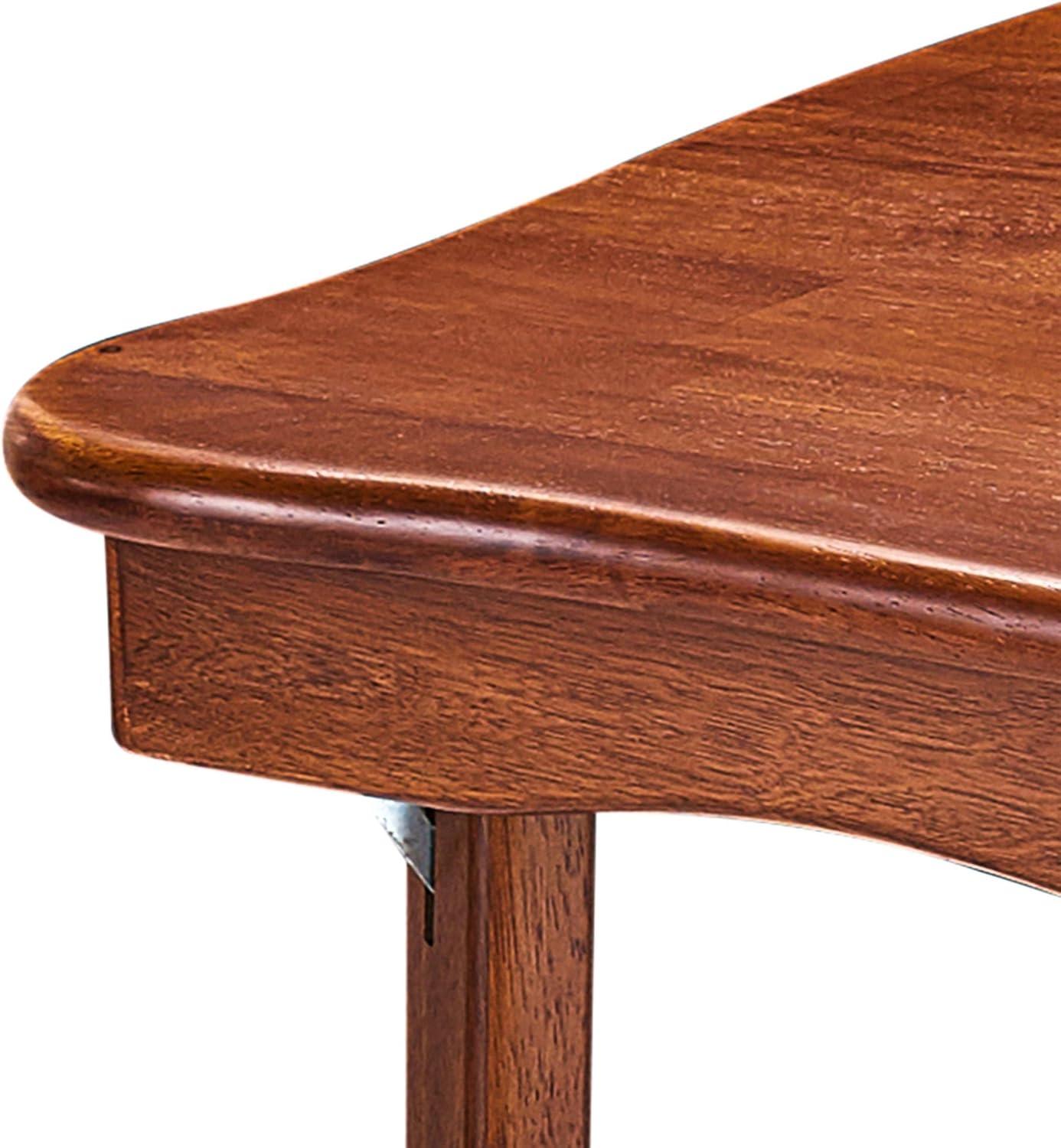 MECO Stakmore Stylish Durable Versatile Square Solid Wood Scalloped Edge Compact Folding Traditional Card Table for Home Use, Cherry