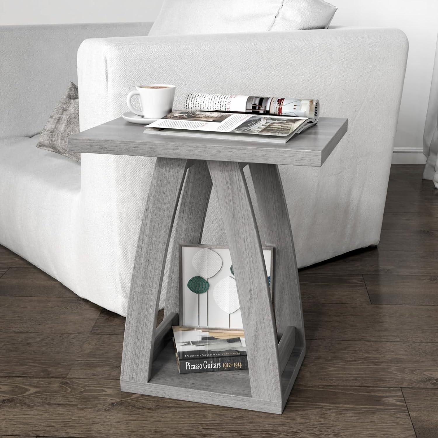 End Table, Side Table, Nightstand, Sofa Side Table with Shelf, Modern End Table for Living Room, Bedroom