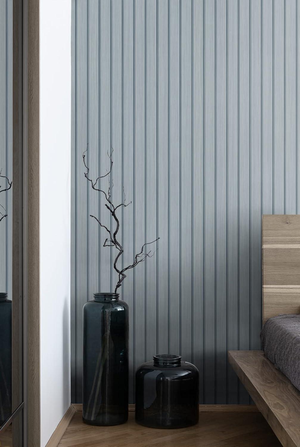 Blue Skies Faux Wood Slat Peel and Stick Wallpaper