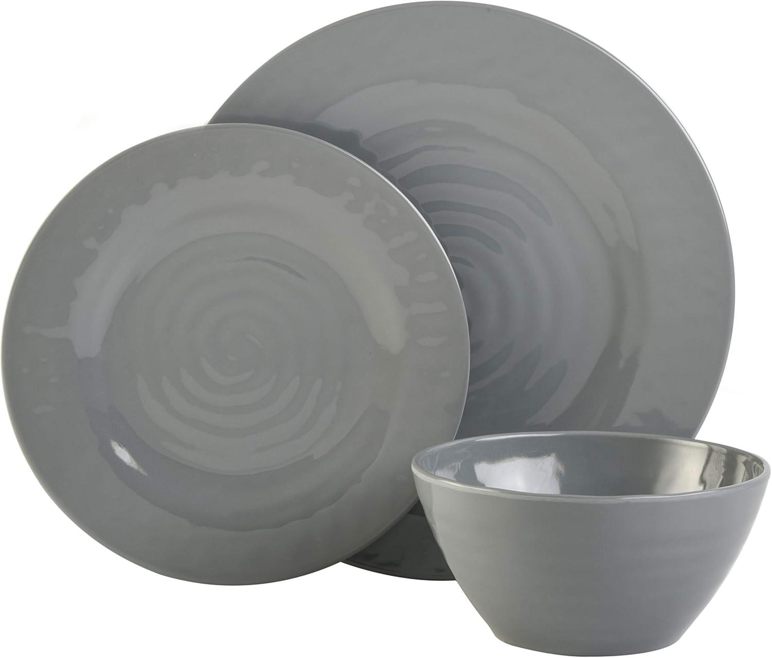 Gibson Brist 12 Piece Dinnerware Set in 4 Assorted Colors