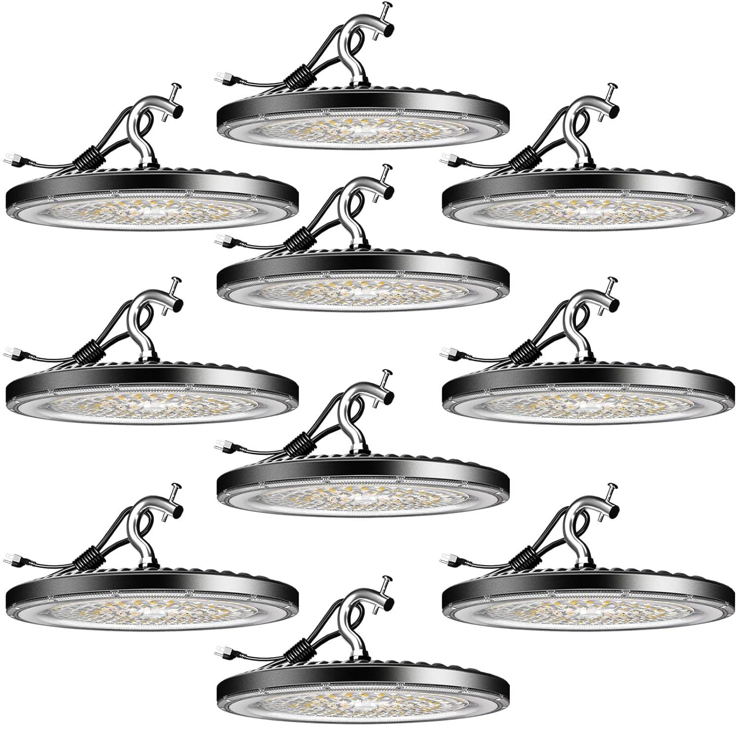 Lightdot 100W LED High Bay Light for Shop/Barn 5000K 14000LM (Eqv. to 400W HPS/MH) High Bay LED Lights with Plug for Commercial Warehouse Lighting-ETL Listed 5Pack