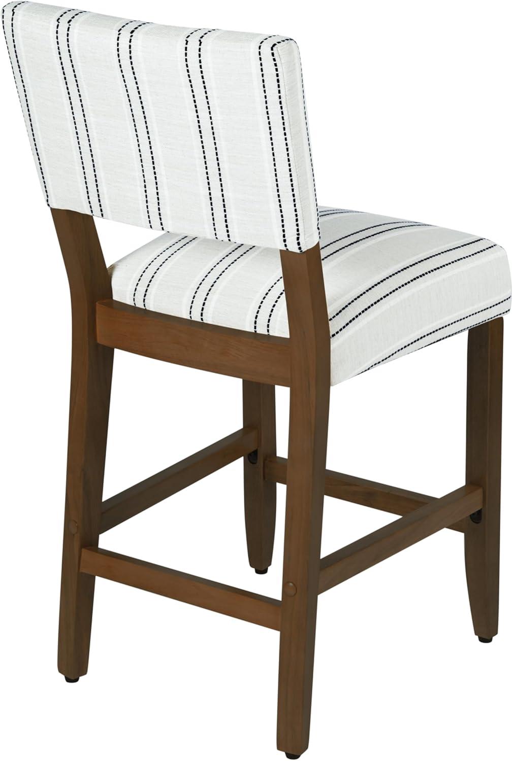 24" Curved Top Counter Height Barstool Safari Taupe - HomePop: Kitchen Seating with Back, Wood Legs