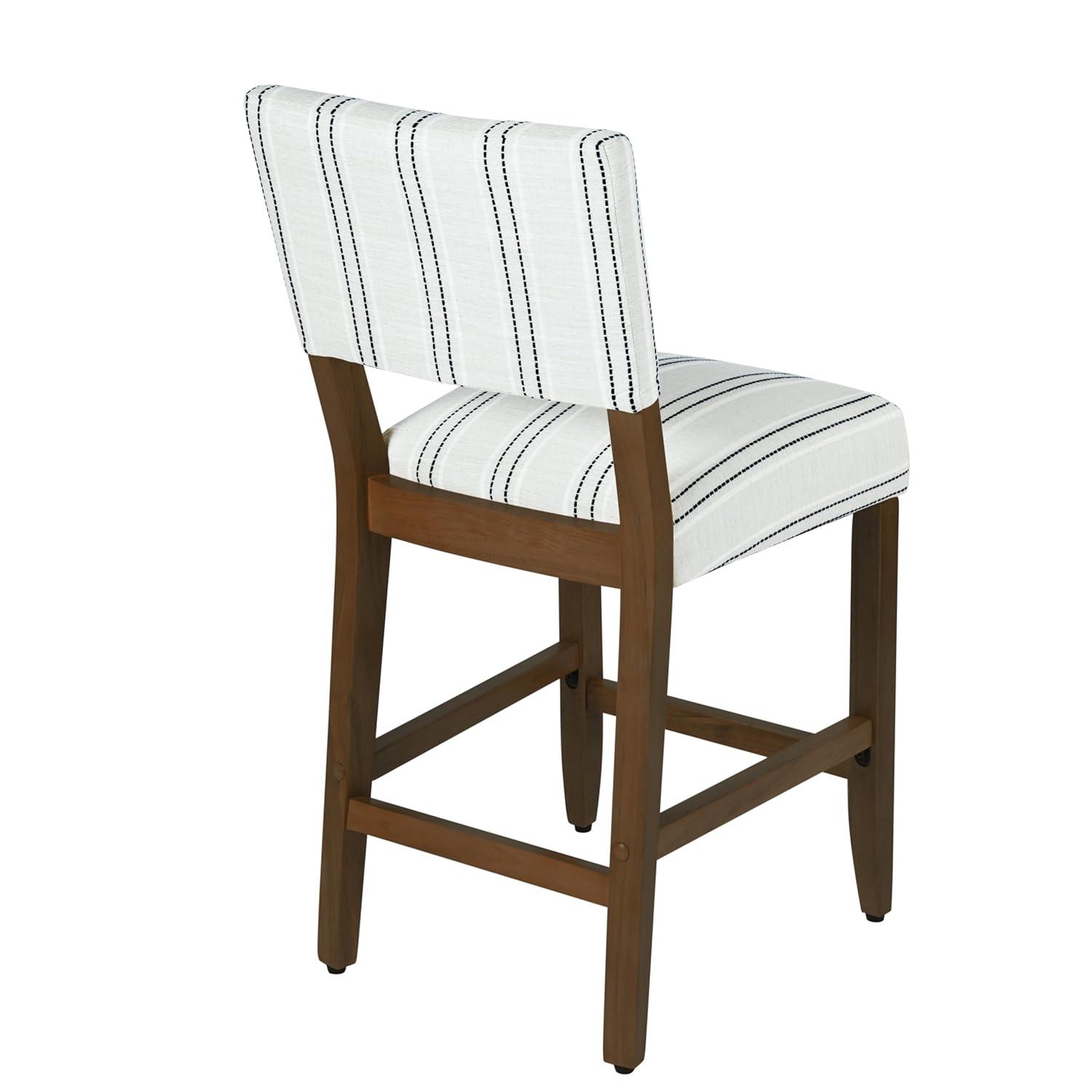 24" Curved Top Counter Height Barstool Safari Taupe - HomePop: Kitchen Seating with Back, Wood Legs