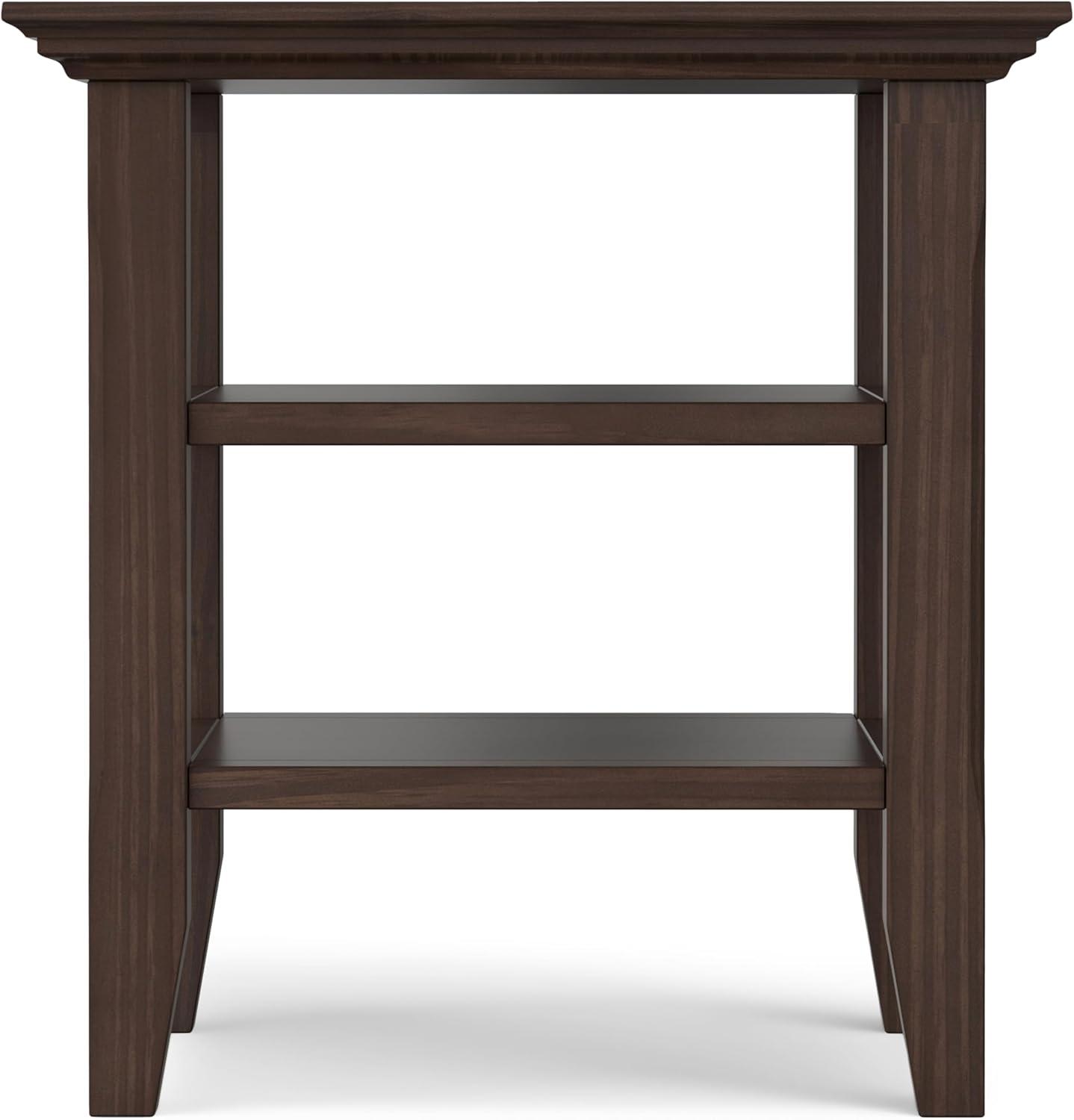 Acadian SOLID WOOD End Table in Warm Walnut Brown