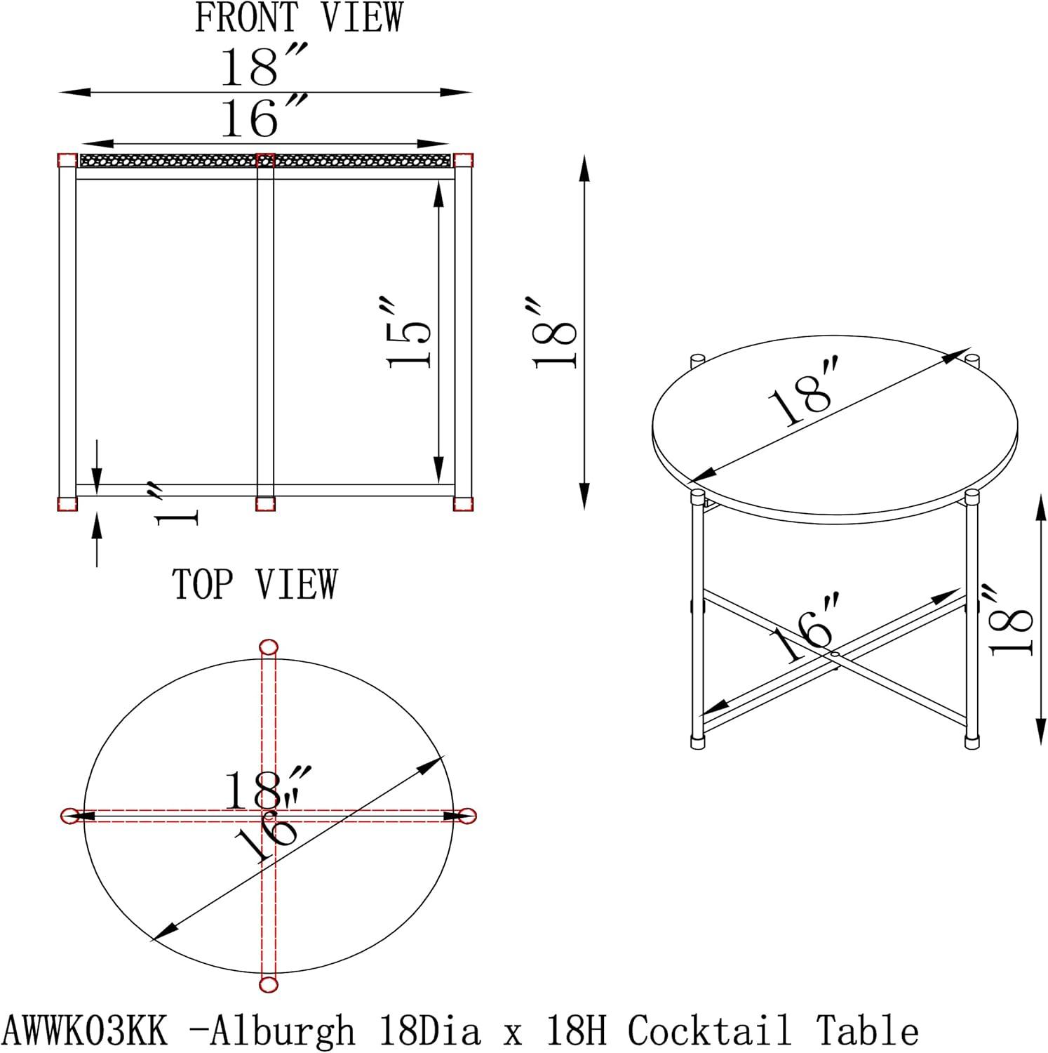 Alburgh All-Weather 18" H Cocktail Table