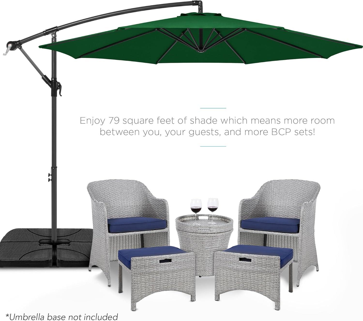 Best Choice Products 10ft Offset Hanging Outdoor Market Patio Umbrella w/ Easy Tilt Adjustment - Green