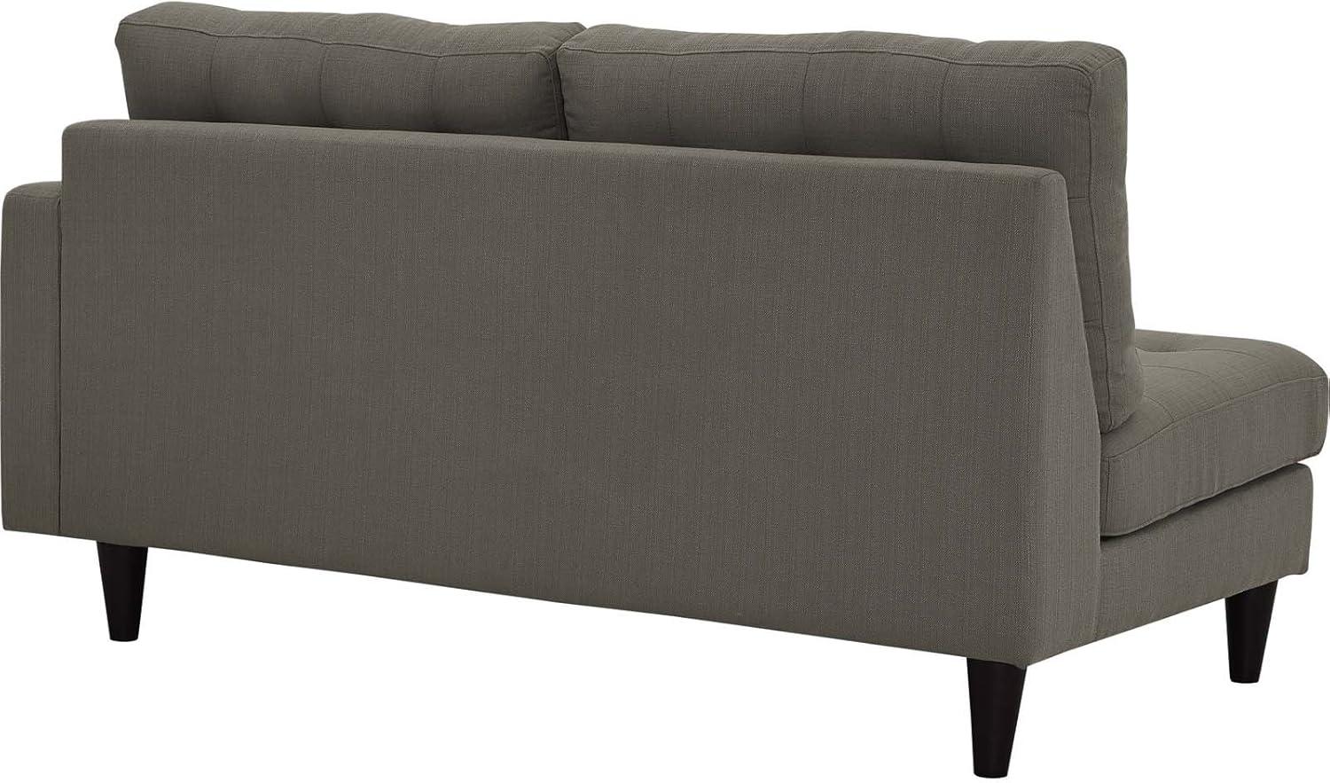 Modway Empress Right-Facing Upholstered Fabric Loveseat in Granite