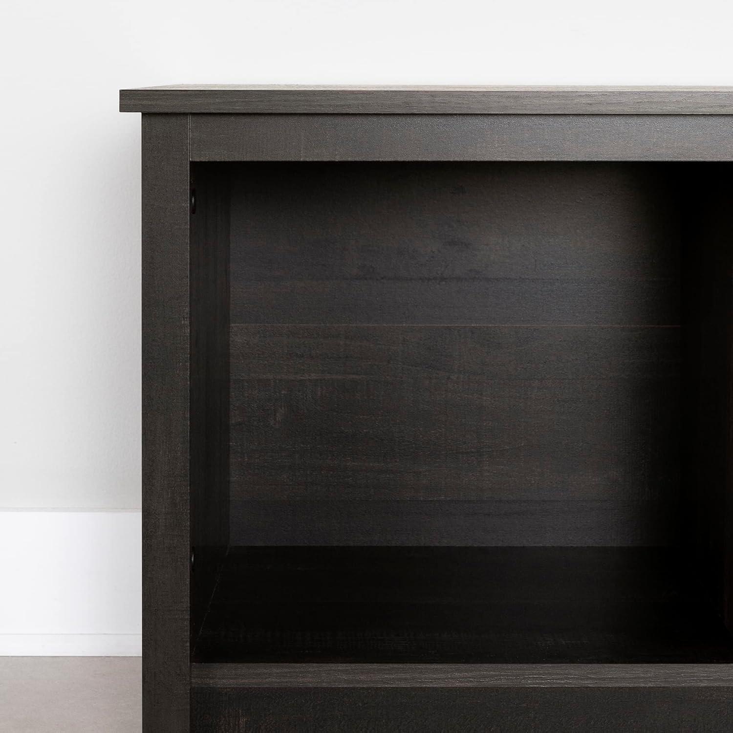 Contemporary Rubbed Black Mudroom Bench with Open Storage