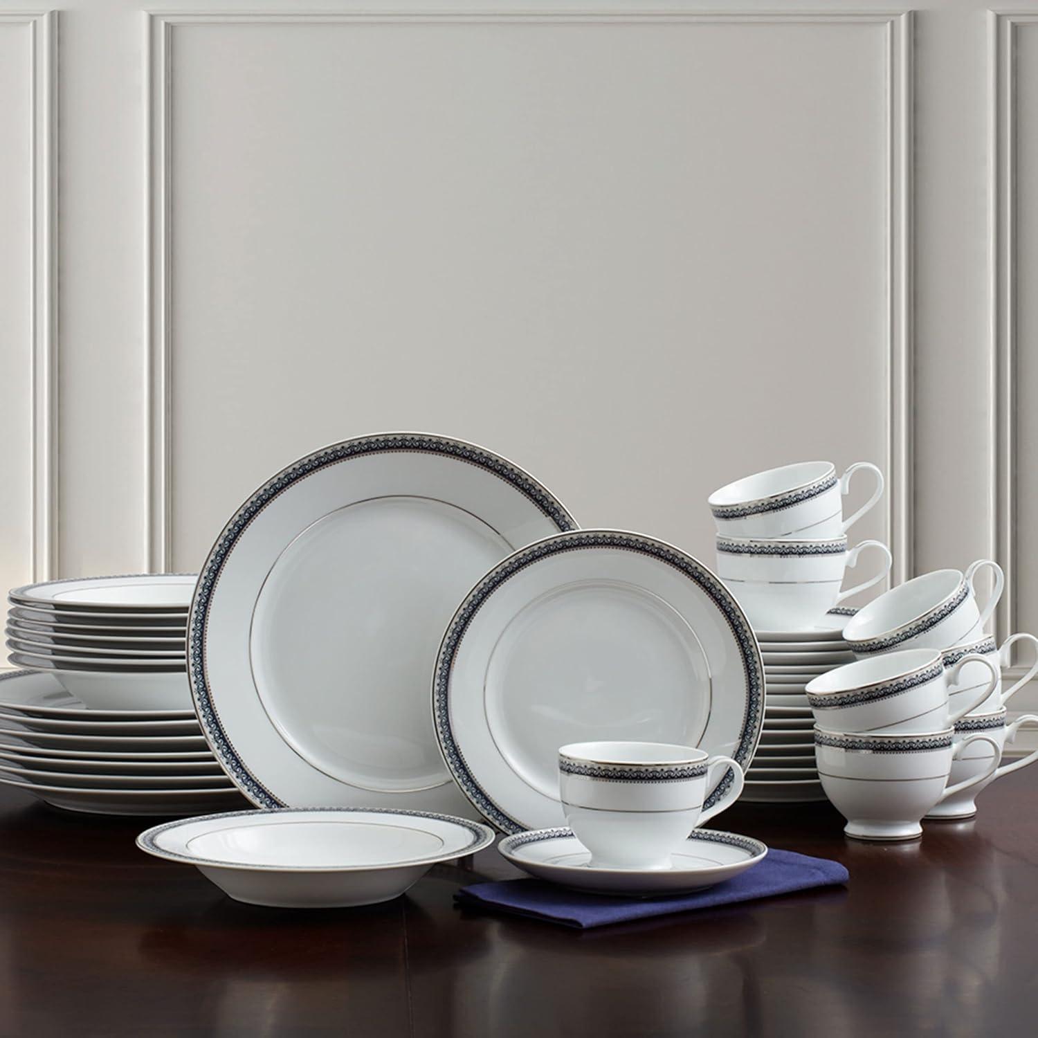 Mikasa Platinum Crown 40-Piece Porcelain Dinnerware Set, Service for 8