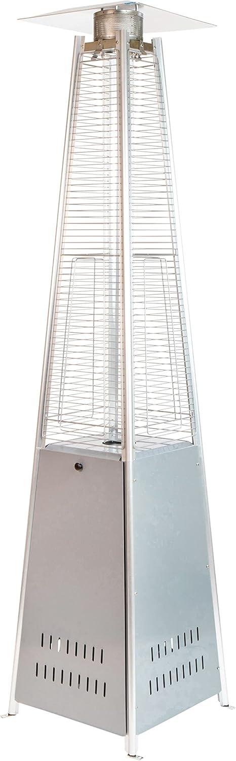 Taylor & Logan Outdoor Patio Heater - 7.5 Feet Round Steel Patio Heater - 42,000 BTU's Silver