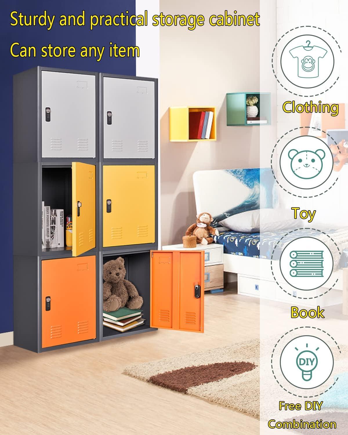 KAER Blue Storage Cabinet, 19.0x18.0x15.0in Metal Locker, Lockable Cabinet Organizer with 1 Door, for School, Office, Home, Garage- Assembly Required