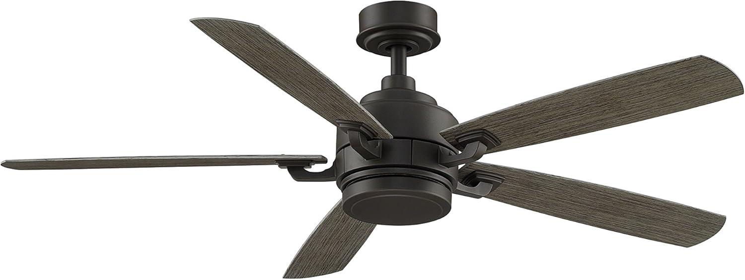 Matte Greige 52" LED Ceiling Fan with Remote and 5 Blades