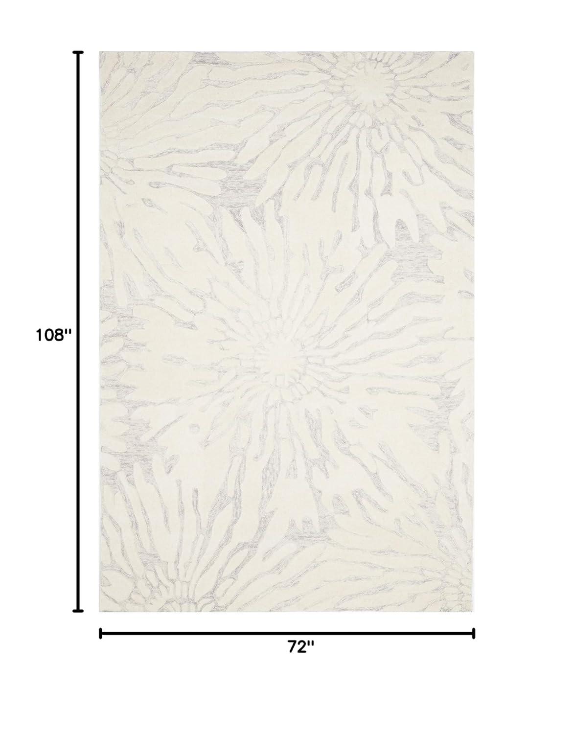 Bella BEL129 Hand Tufted Area Rug - Silver/Ivory - 6'x9' - Safavieh.