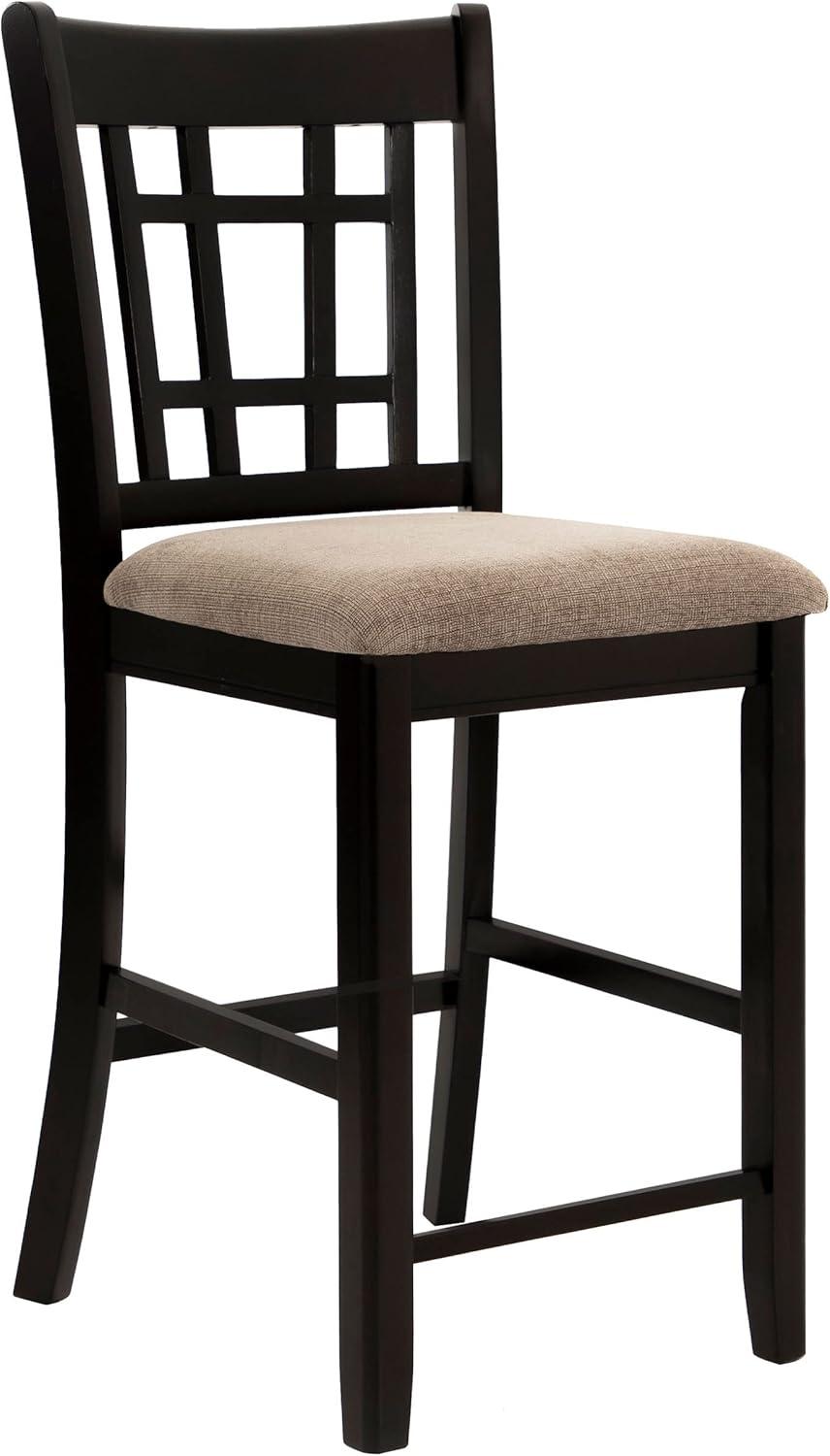 Coaster Lavon Wood Lattice Back Counter Stool in Espresso