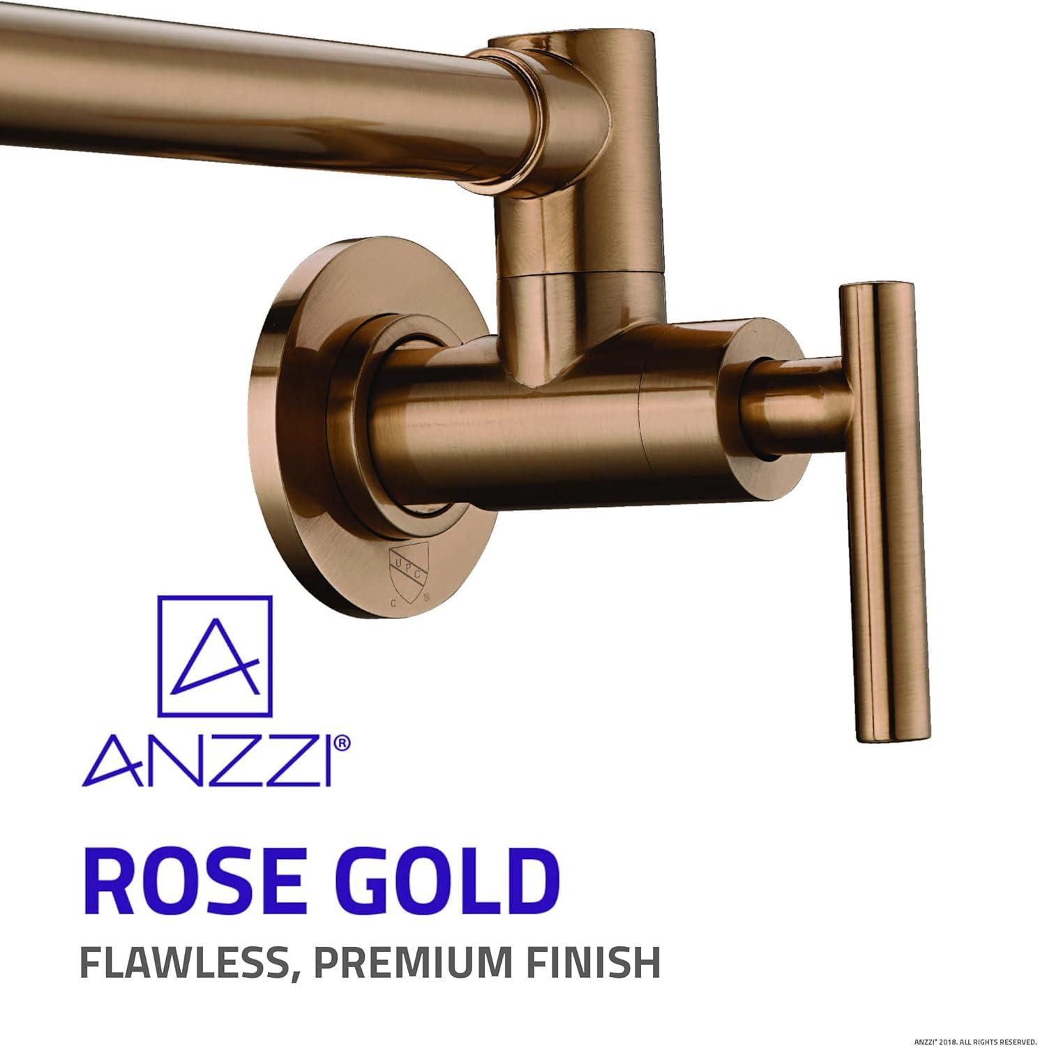 Rose Gold 24" Wall Mounted Pot Filler with Dual Handles