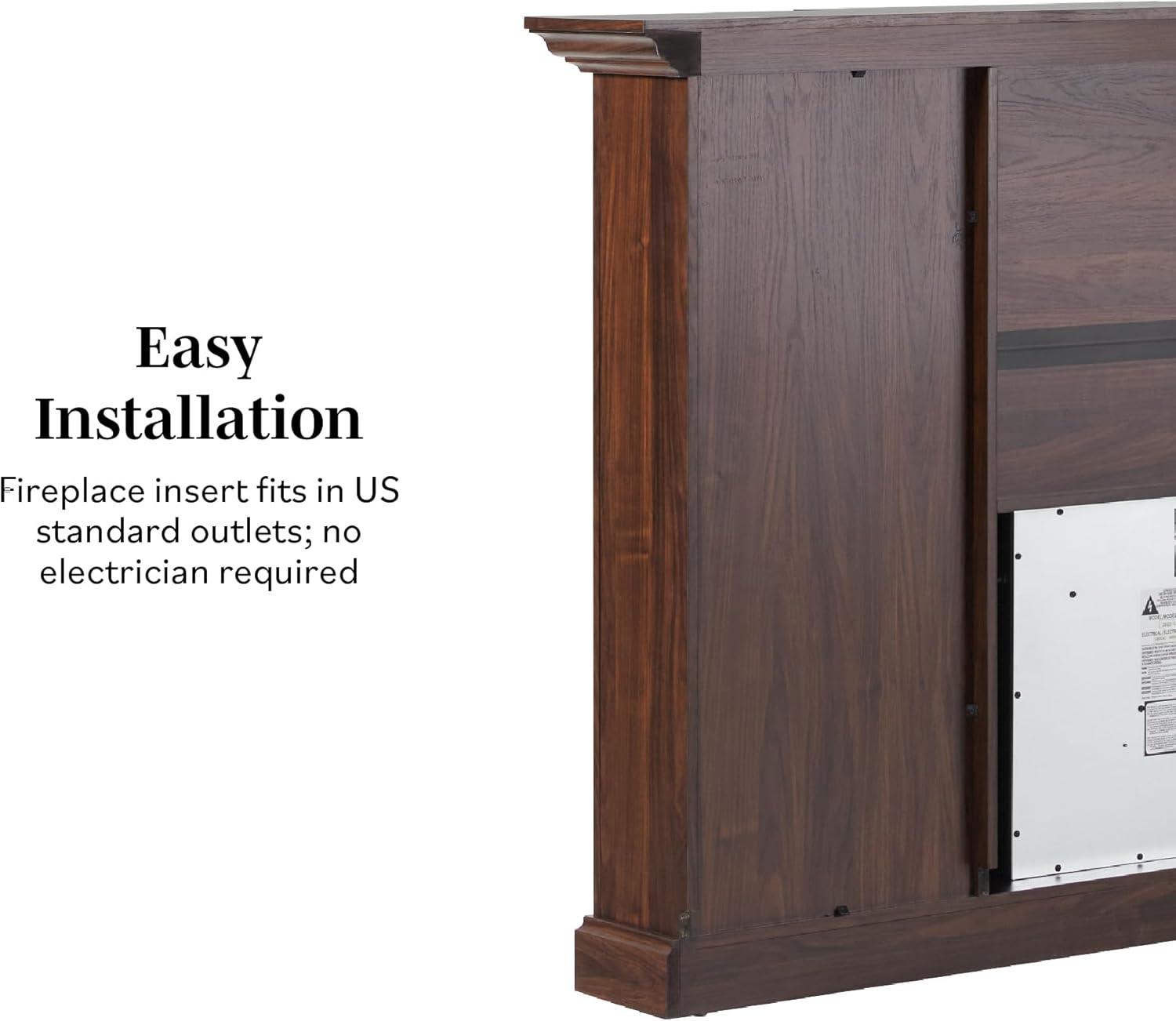 Red Barrel Studio® Traditional 70” Mantel Fireplace with Open Shelving