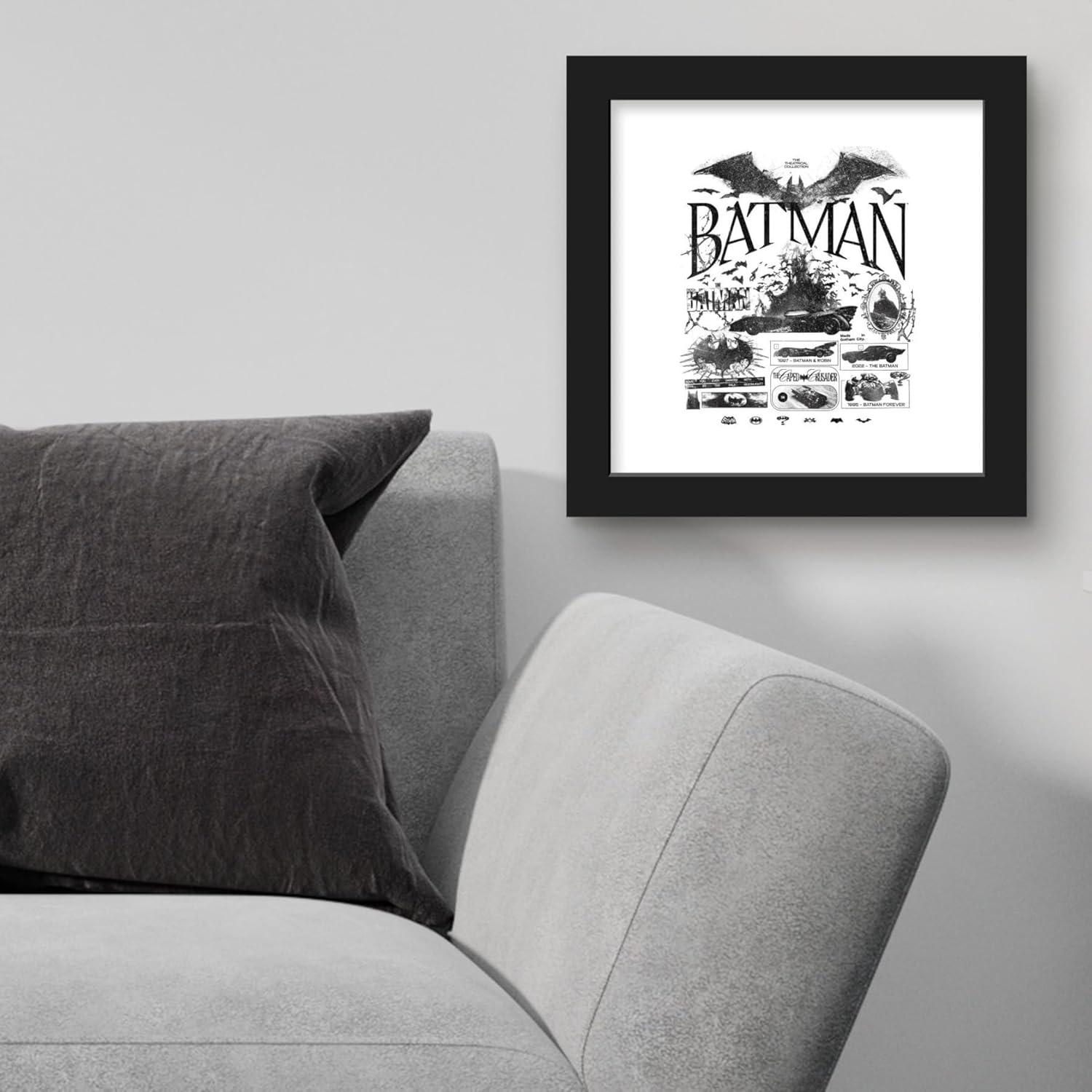 Gallery Pops DC Comics Batman 85th Anniversary - Artist Theatrical Collection Wall Art, Black Framed Version, 12" x 12"